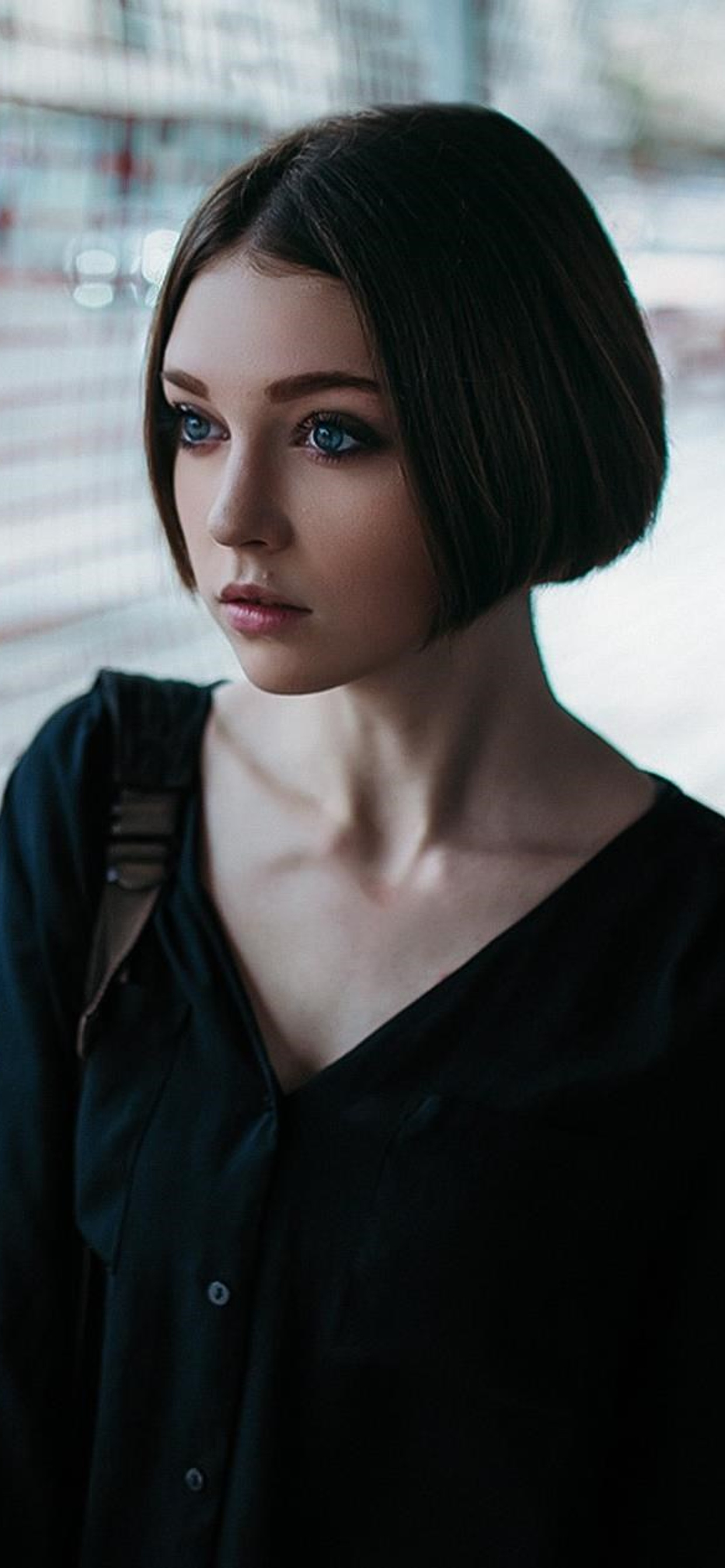 1242x2688 Short Hair Cut Cute Girl Iphone Xs Max Hd 4k