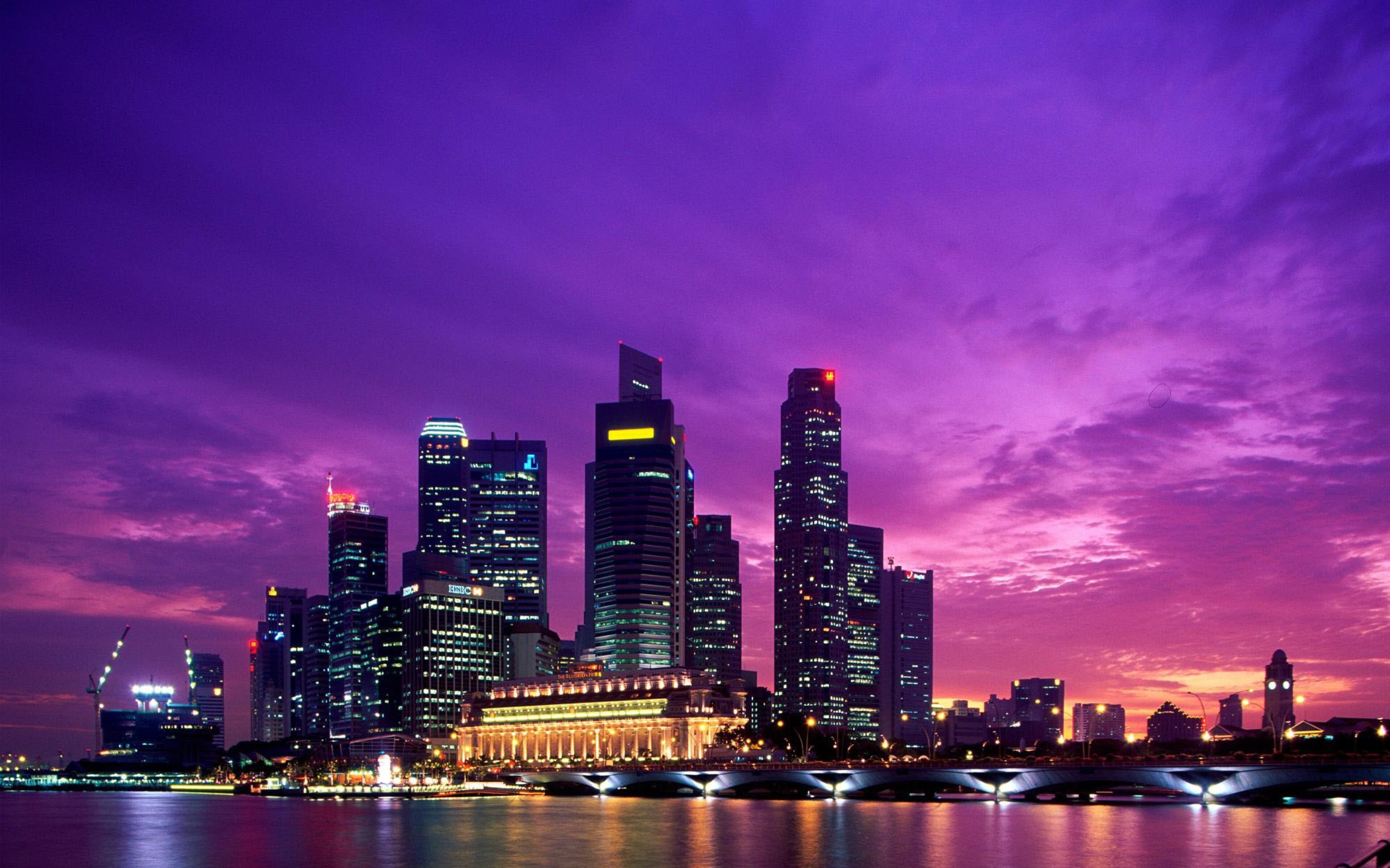 Картинки на телефон сити. Гонг Конг небоскребы. Южная Корея небоскребы. Мегаполис Сингапур. Фиолетовый город.