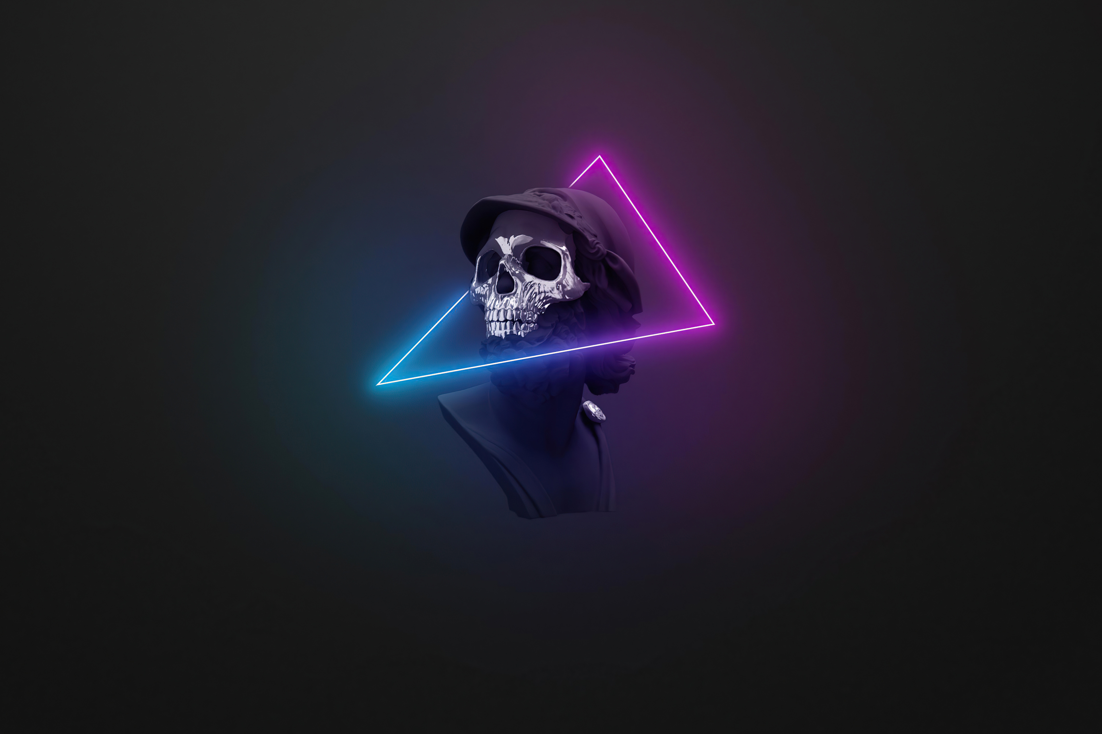 3840x2560 Skull Neon Minimal Logo 5k 3840x2560 Resolution HD 4k ...