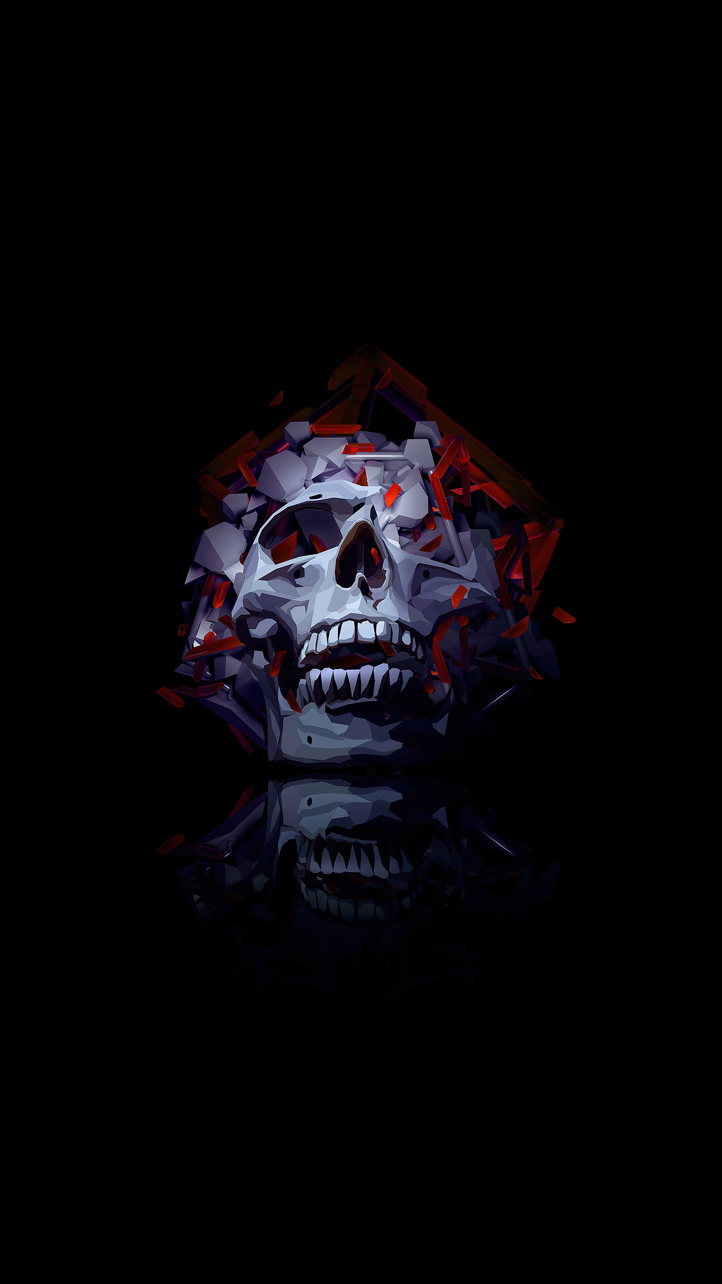Skull Roses 4k Wallpaper In 1440x2560 Resolution