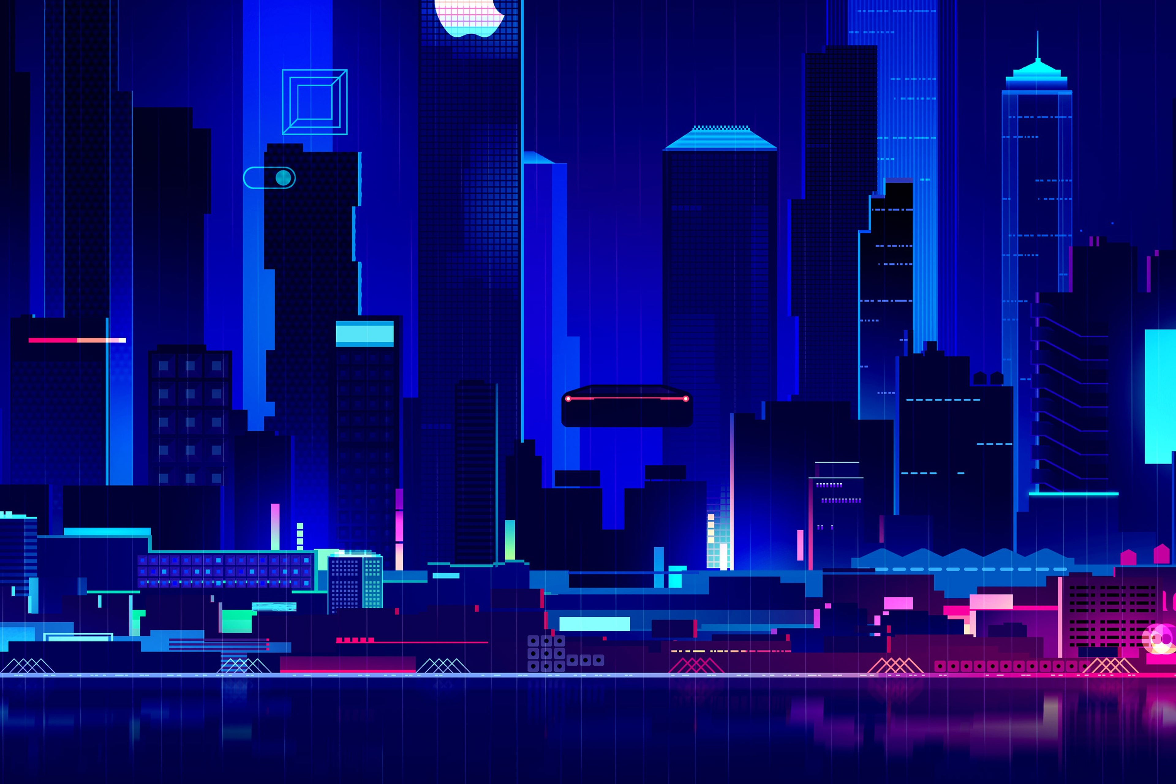 3840x2560 Skyscraper Synthwave Digital Art 4k 3840x2560 Resolution HD ...