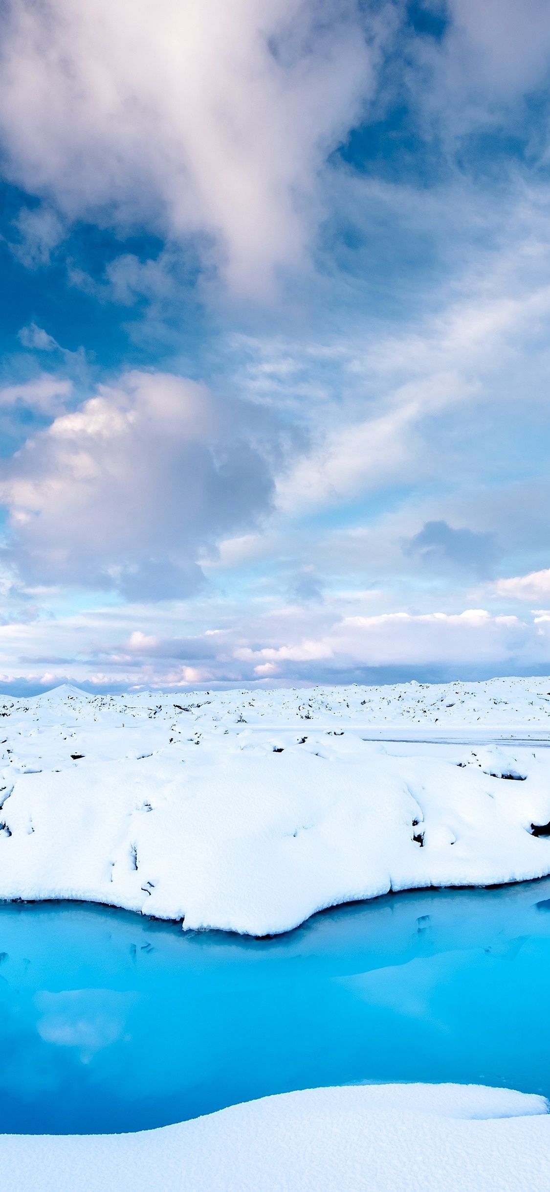 1125x2436 Snow In Water Iceland Clouds Clear Sky 4k Iphone XS,Iphone 10, Iphone X HD 4k Wallpapers, Images, Backgrounds, Photos and Pictures