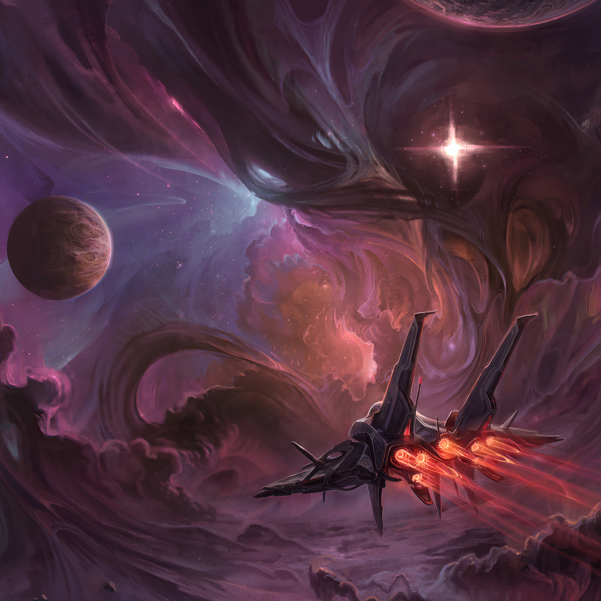 2048x2048 Spaceship In Space 4k Ipad Air ,HD 4k Wallpapers,Images