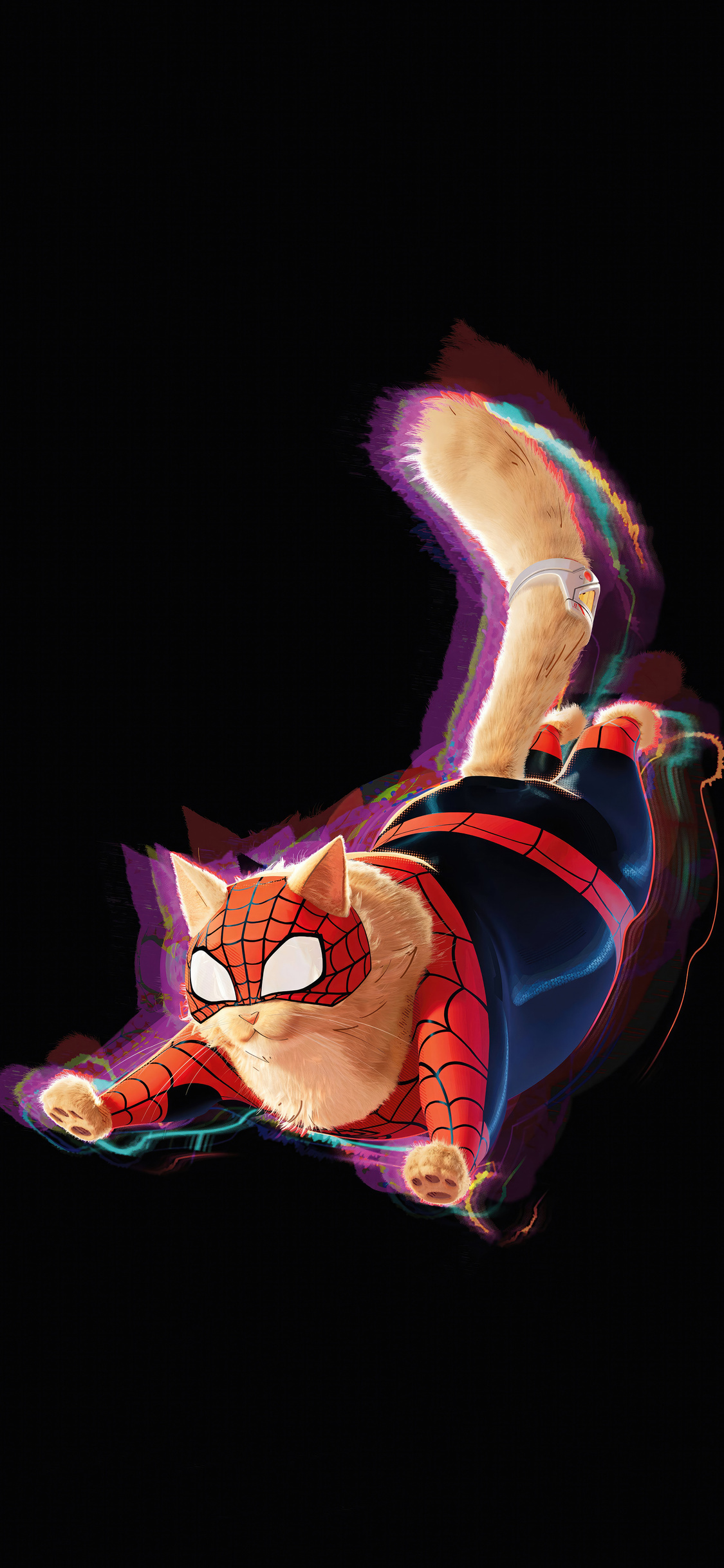 1125x2436 Spider Cat In Spiderman Across The Spider Verse 2023 8k