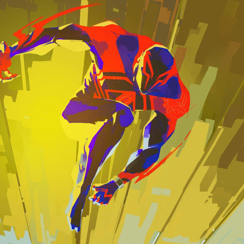 1024x1024 Spider Man 2099 Soaring Above The Futuristic 1024x1024