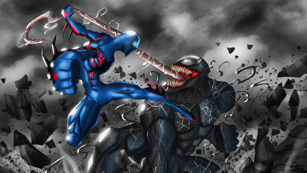 1024x576 Spider Man 2099 Vs Venom 1024x576 Resolution HD 4k Wallpapers ...