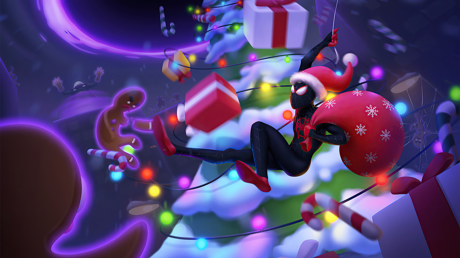 1600x900 Spider Man Christmas 4k Wallpaper,1600x900 Resolution HD 4k