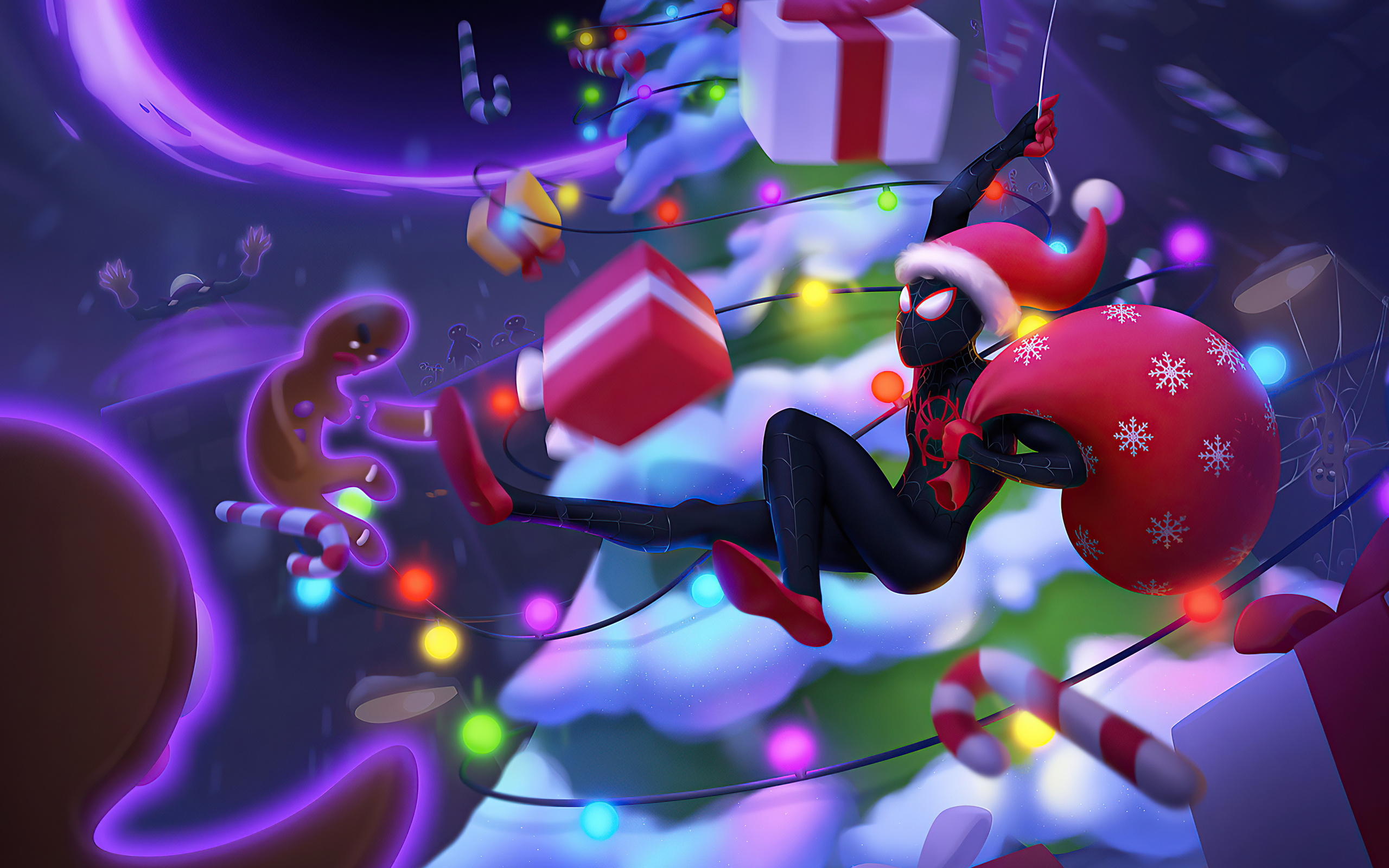 2560x1600 Spider Man Christmas 4k Wallpaper,2560x1600 Resolution HD 4k