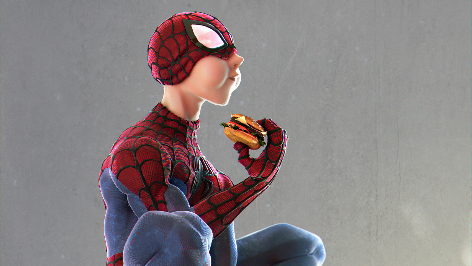 1600x900 Spider Man Eating Burger Wallpaper,1600x900 Resolution HD 4k ...