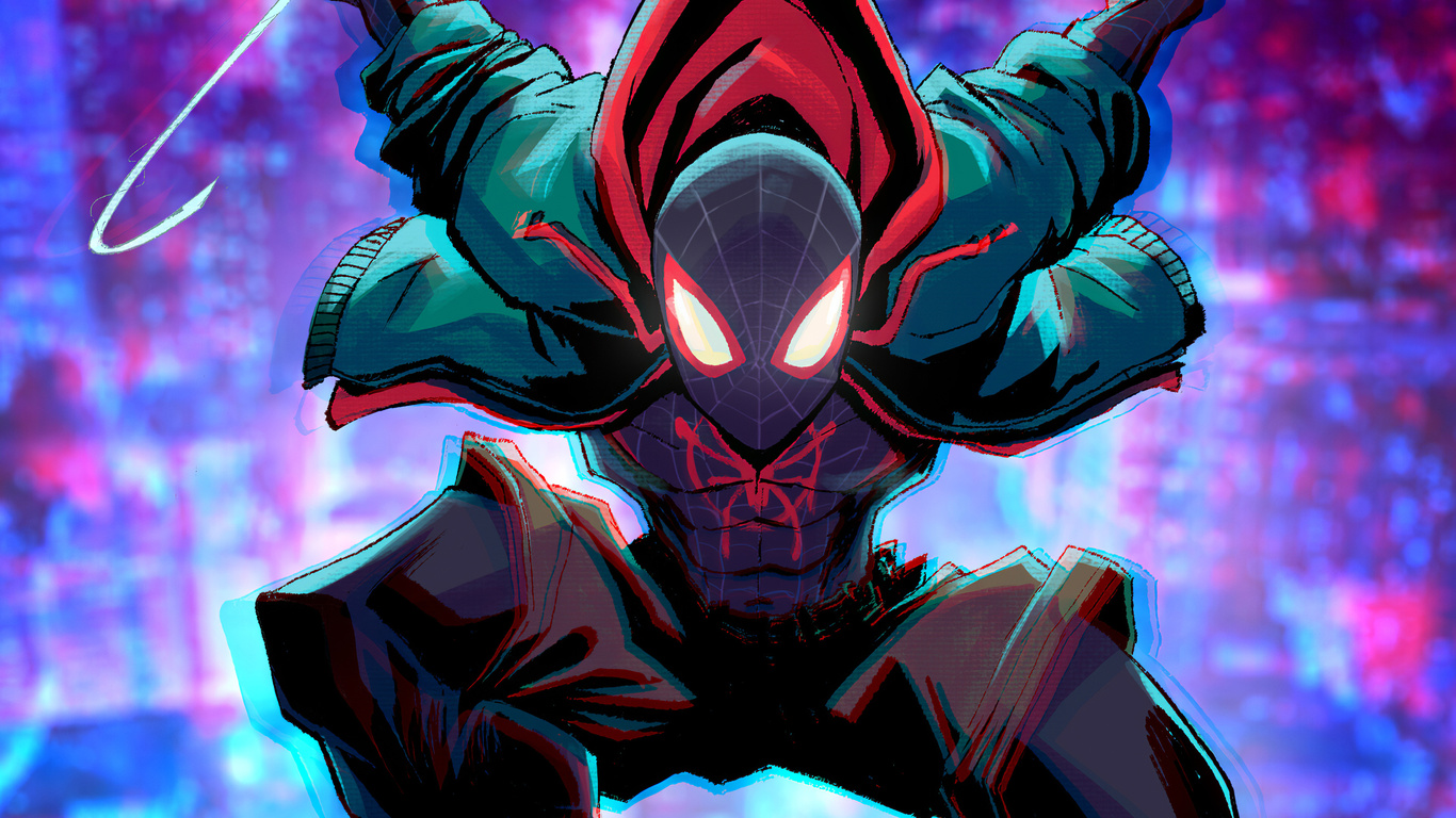 Download wallpaper: Spider Man: Miles Morales screenshot 1366x768