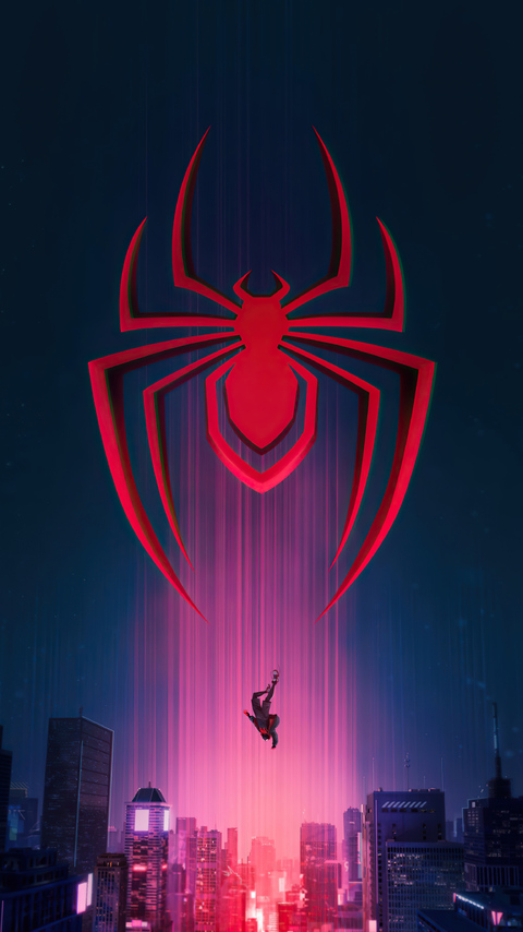 480x854 Spider Man Miles Morales Logo Android One HD 4k ...