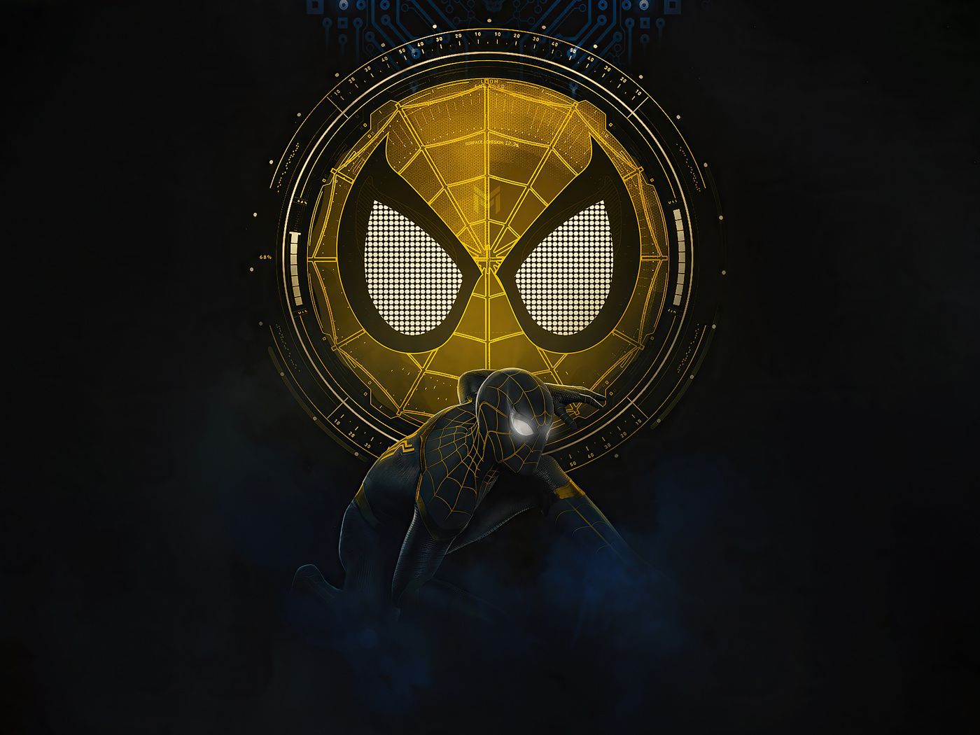 spider man's black and gold suit