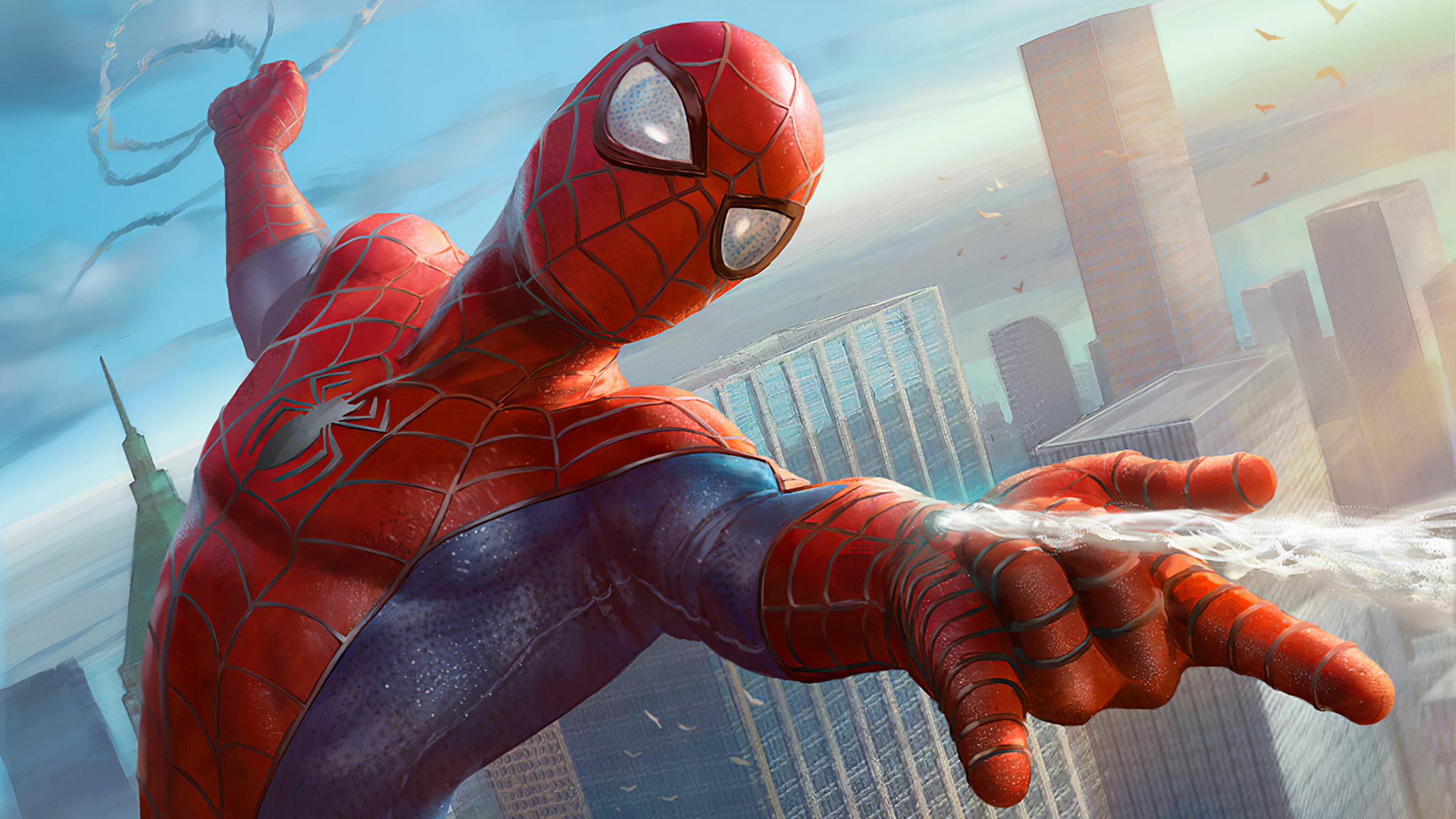 2048x1152 Spider Man Up In The Air 2048x1152 Resolution HD 4k Wallpapers,  Images, Backgrounds, Photos and Pictures