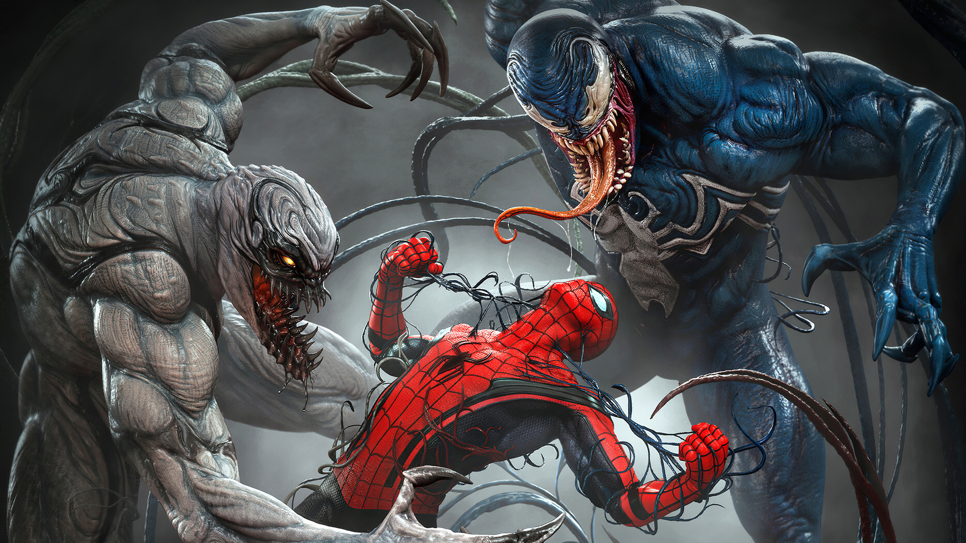 Venom Vs Spider Man 4K Wallpaper