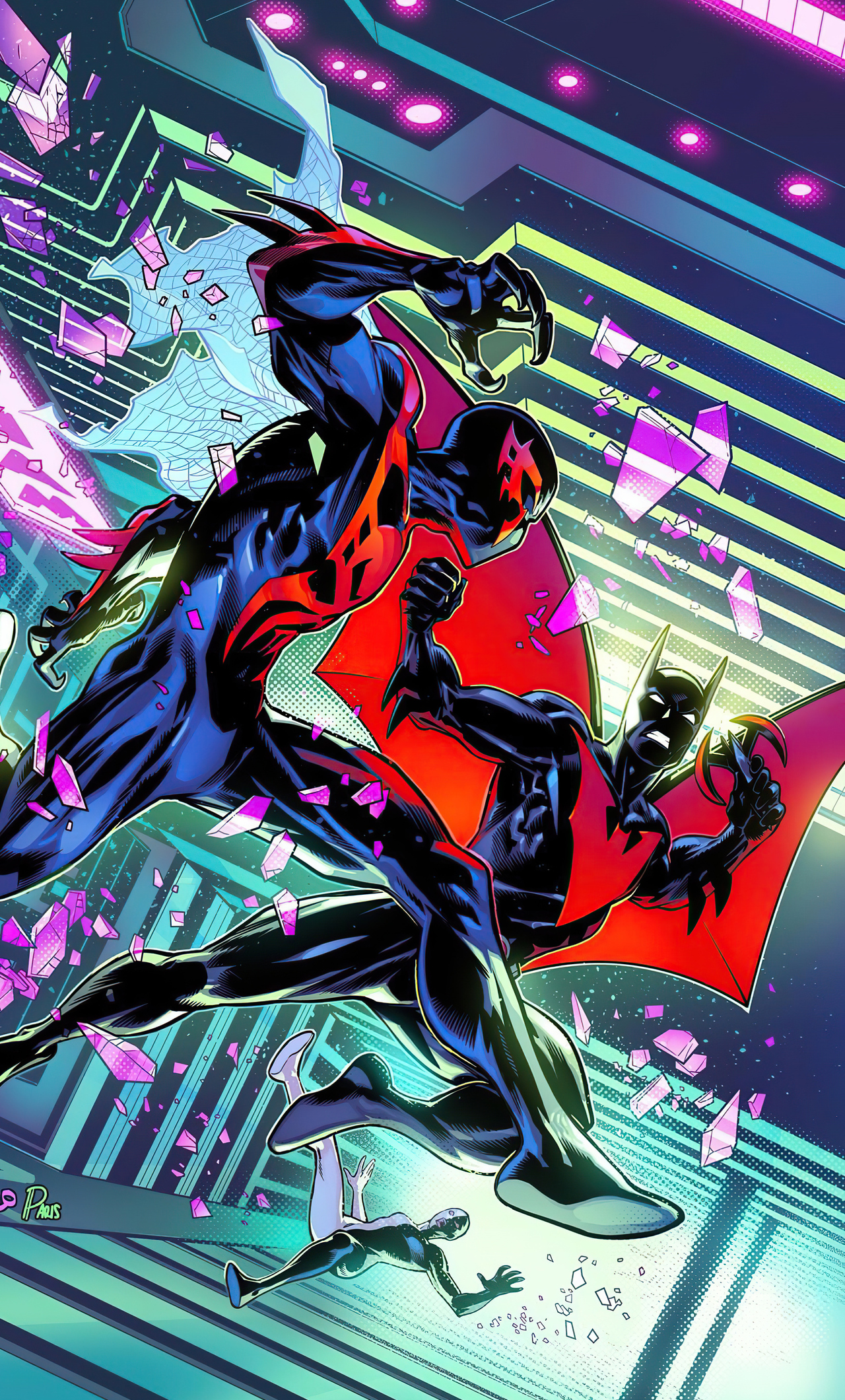 1280x2120 Spiderman 2099 Vs Batman Beyond 4k iPhone 6+ HD 4k Wallpapers,  Images, Backgrounds, Photos and Pictures