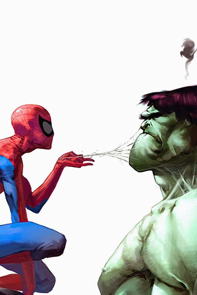 640x960 Spiderman Hulk Funny iPhone 4, iPhone 4S HD 4k Wallpapers, Images,  Backgrounds, Photos and Pictures