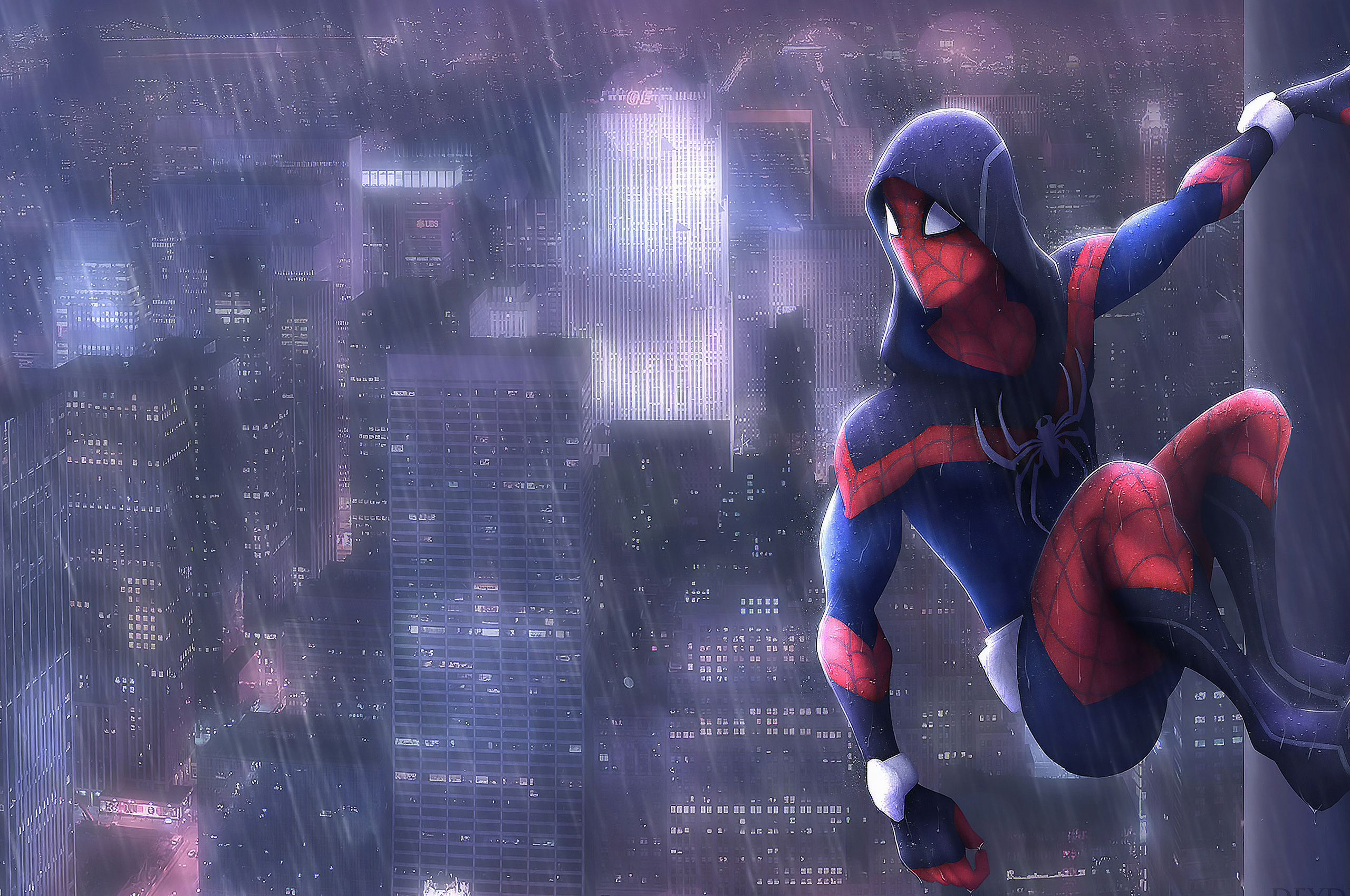 Spiderman In Rain Art In 2560x1700 Resolution. spiderman-in-rain-art-o5.jpg...