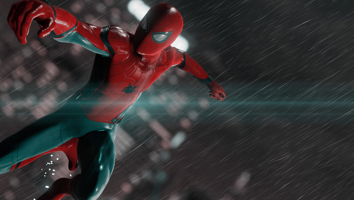 1360x768 Spiderman In The Rain Laptop HD HD 4k Wallpapers, Images ...