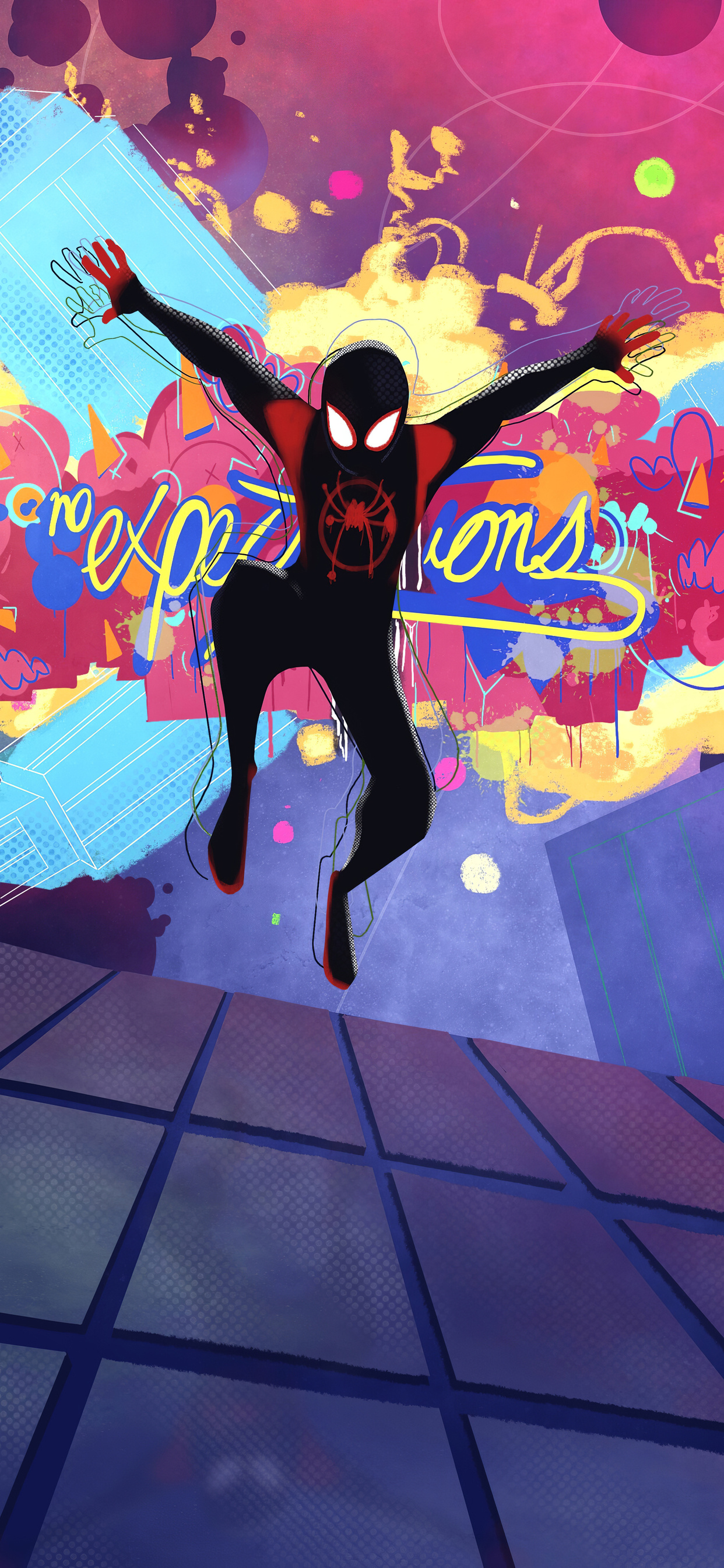 spider man into the spider verse iphone xs wallpaper