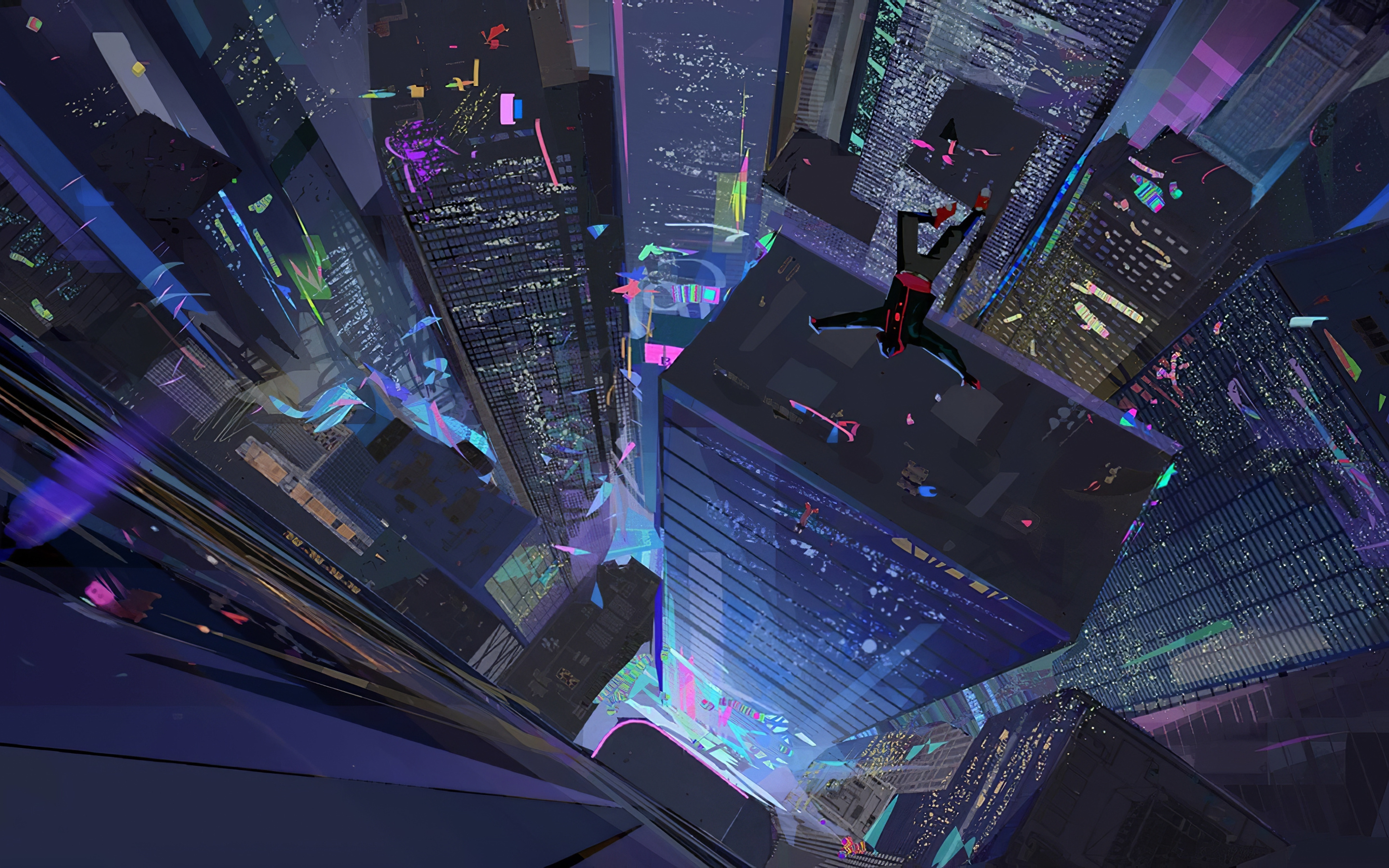 2880x1800 Spiderman Into The Spider Verse Straight Down 4k Macbook Pro 