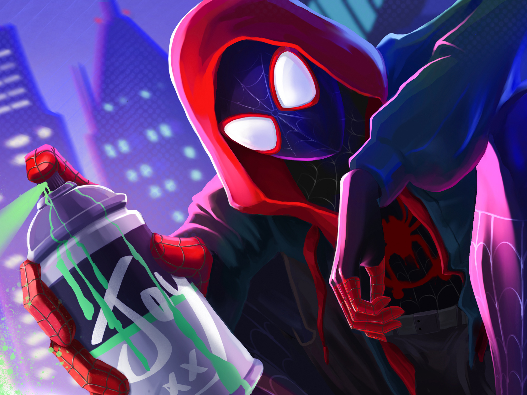 1680x1260 Spiderman Miles Morales With Spray Paint 1680x1260 Resolution ...