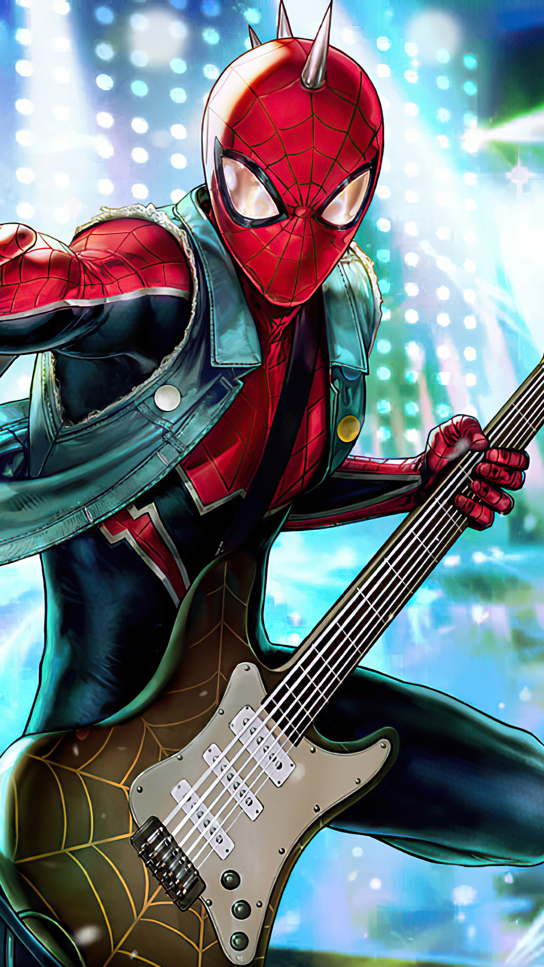 1080x1920 Spiderman Playing Guitar Iphone 7,6s,6 Plus, Pixel xl ,One Plus  3,3t,5 ,HD 4k Wallpapers,Images,Backgrounds,Photos and Pictures