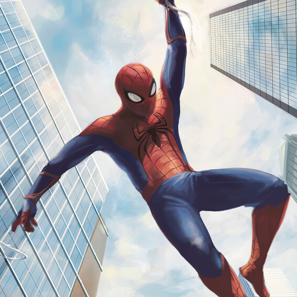 1024x1024 Spiderman Swinging 4k 1024x1024 Resolution HD 4k Wallpapers ...