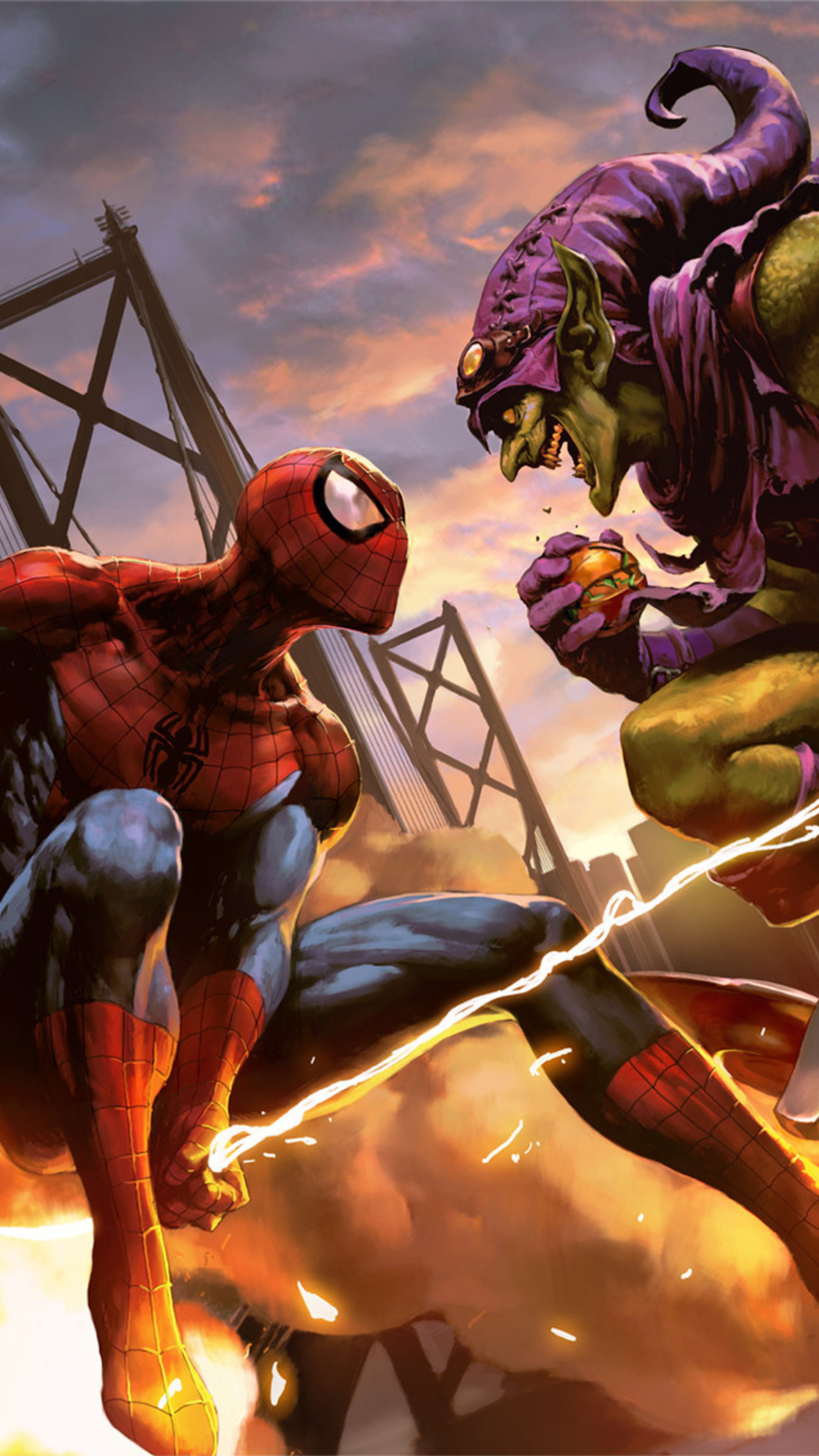 человек паук сражается против. герои марвел веном. человек паук против зелёного гоблника. спайдер мэн зелёный гоблин. вном протф человек паук.