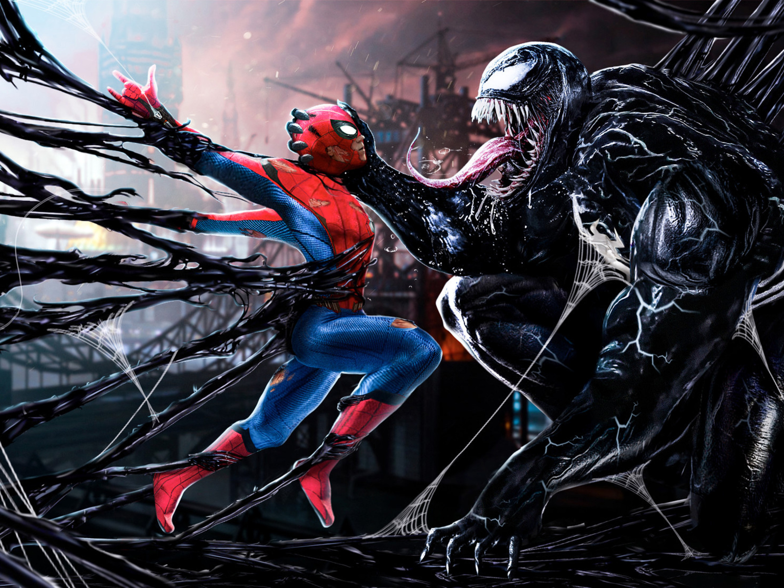 Spiderman Vs Venom Digital Art In 1600x1200 Resolution. 