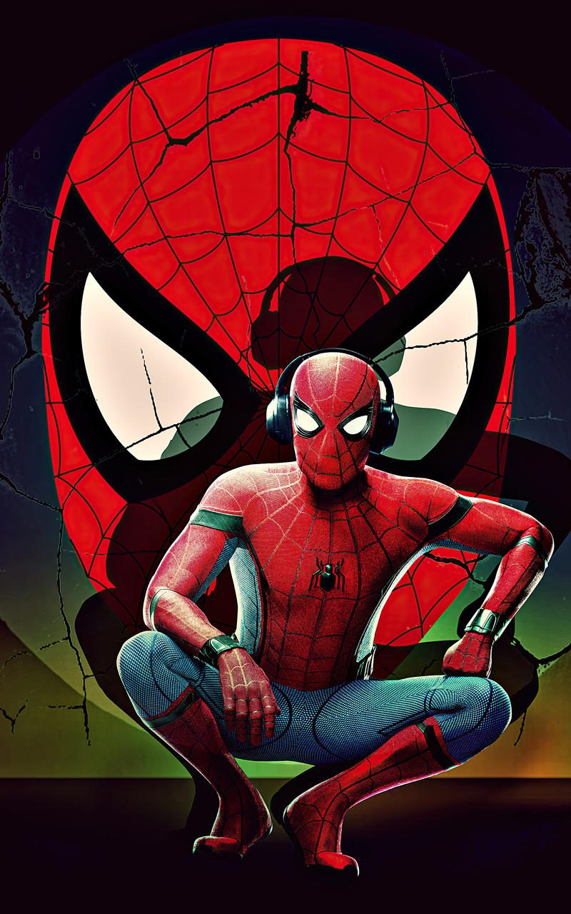 800x1280 Spiderman With Headphones Nexus 7,Samsung Galaxy Tab 10,Note  Android Tablets HD 4k Wallpapers, Images, Backgrounds, Photos and Pictures