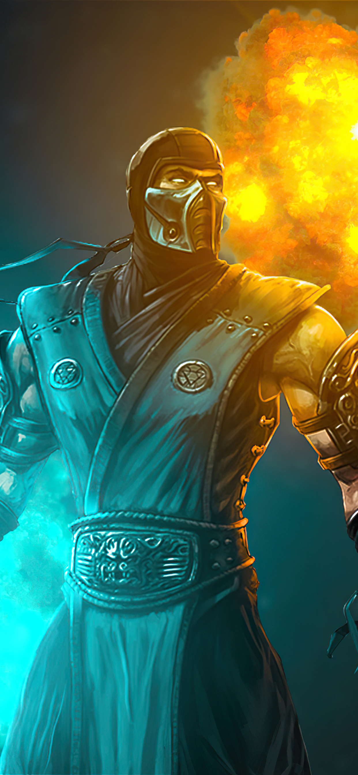 1242x2688 Sub Zero Mortal Kombat Fire And Ice 4k Iphone Xs Max Hd 4k Wallpapers Images 1428