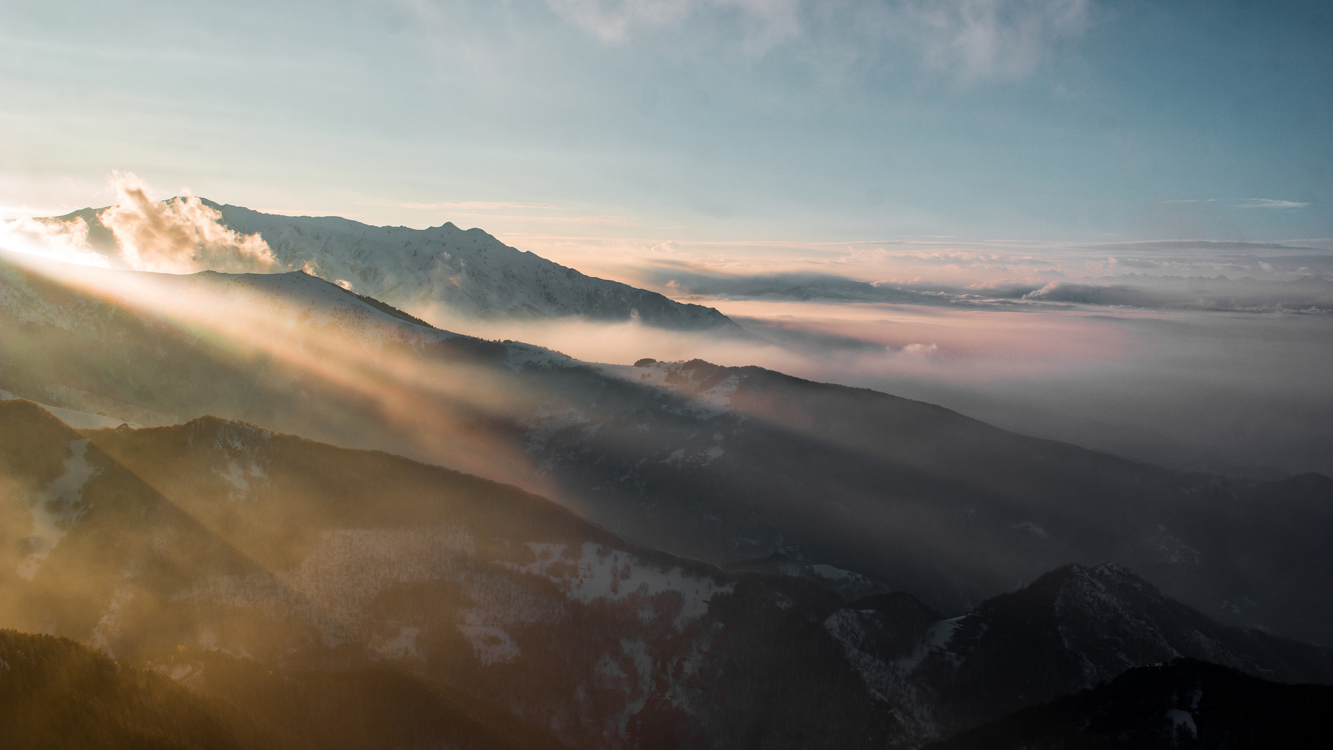 1920x1080 Sun Rays Through Mountains Laptop Full HD 1080P ,HD 4k ...