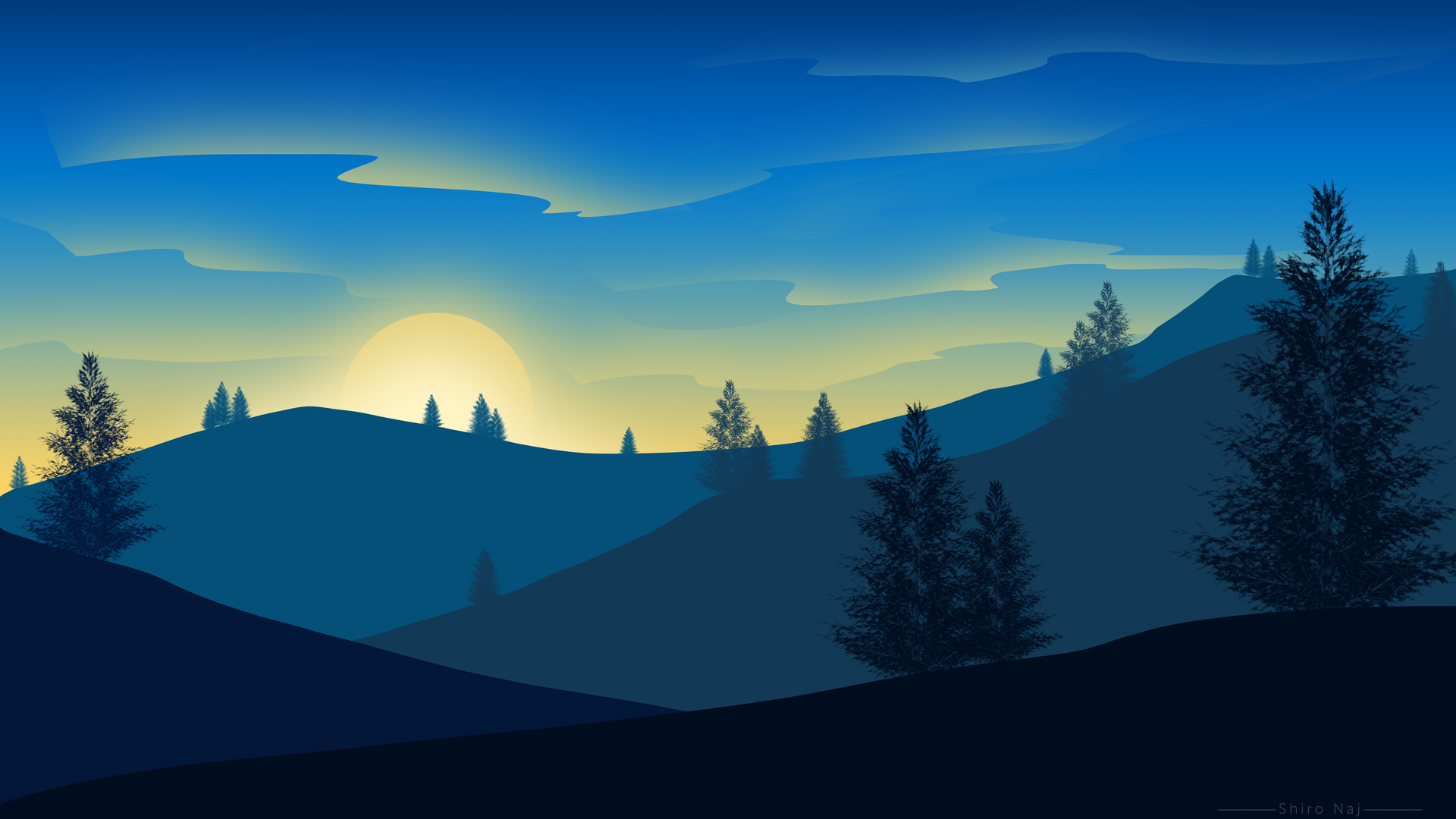Sunrise Landscape Minimalism HD Wallpaper 