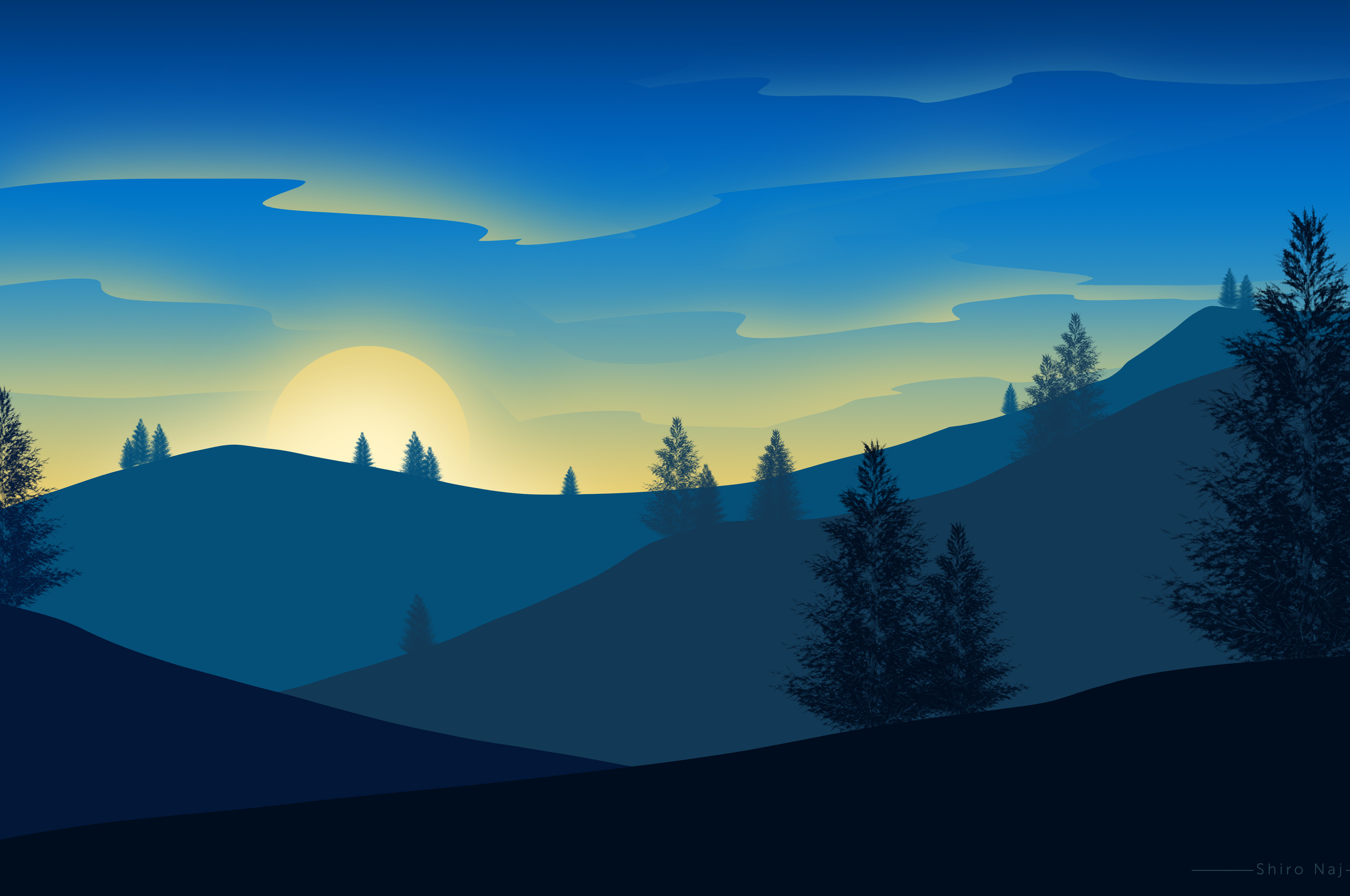 2560x1700 Sunrise Landscape Minimalism 5k Chromebook Pixel HD 4k Wallpapers,  Images, Backgrounds, Photos and Pictures