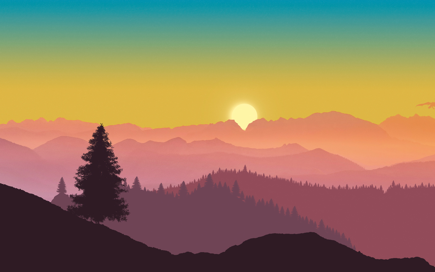 1440x900 Sunrise Of Minimal Mountains 5k Wallpaper,1440x900 Resolution ...