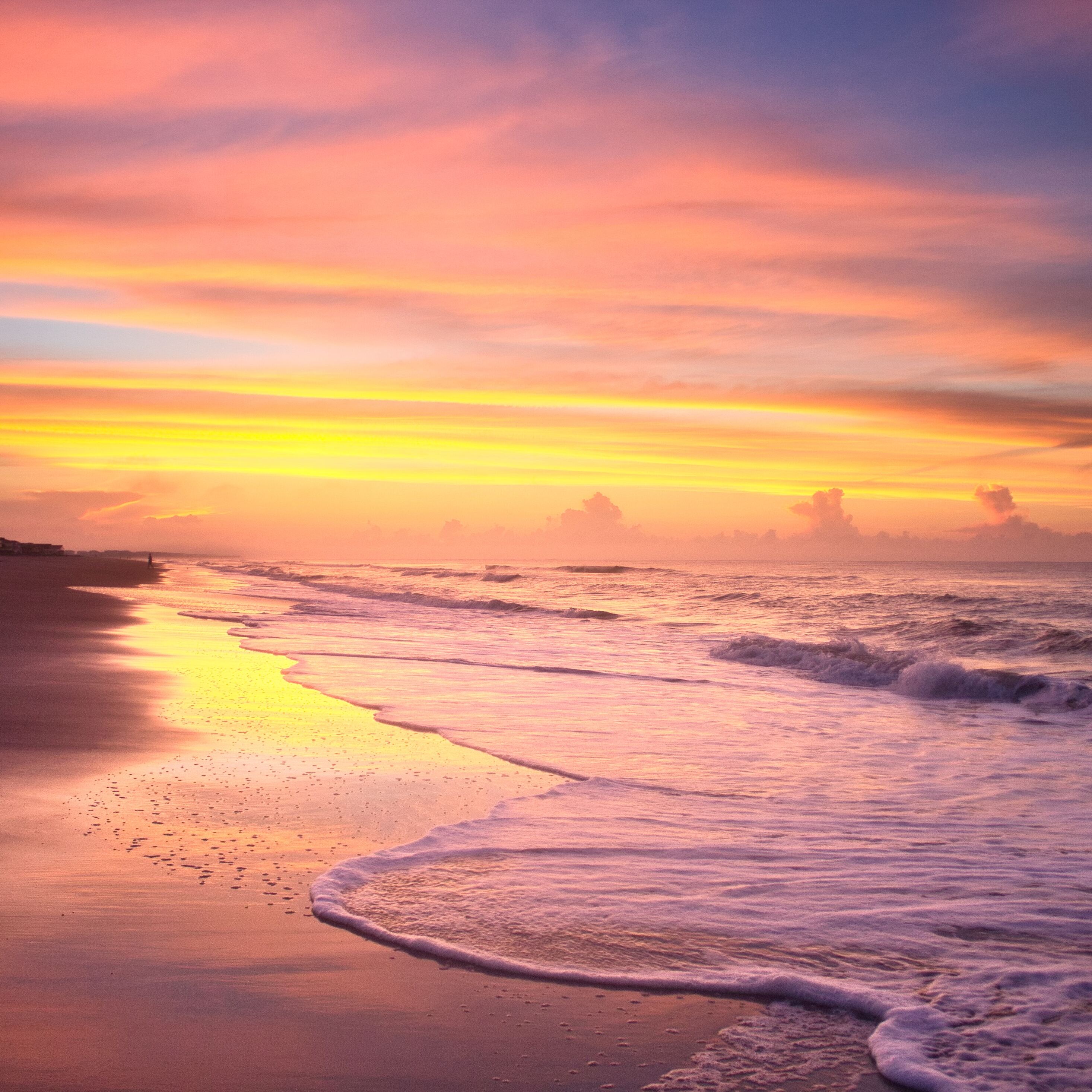 2932x2932 Sunrise On The Beach In The Summer Time At Ocean Isle Beach 4k  Ipad Pro Retina Display HD 4k Wallpapers, Images, Backgrounds, Photos and  Pictures