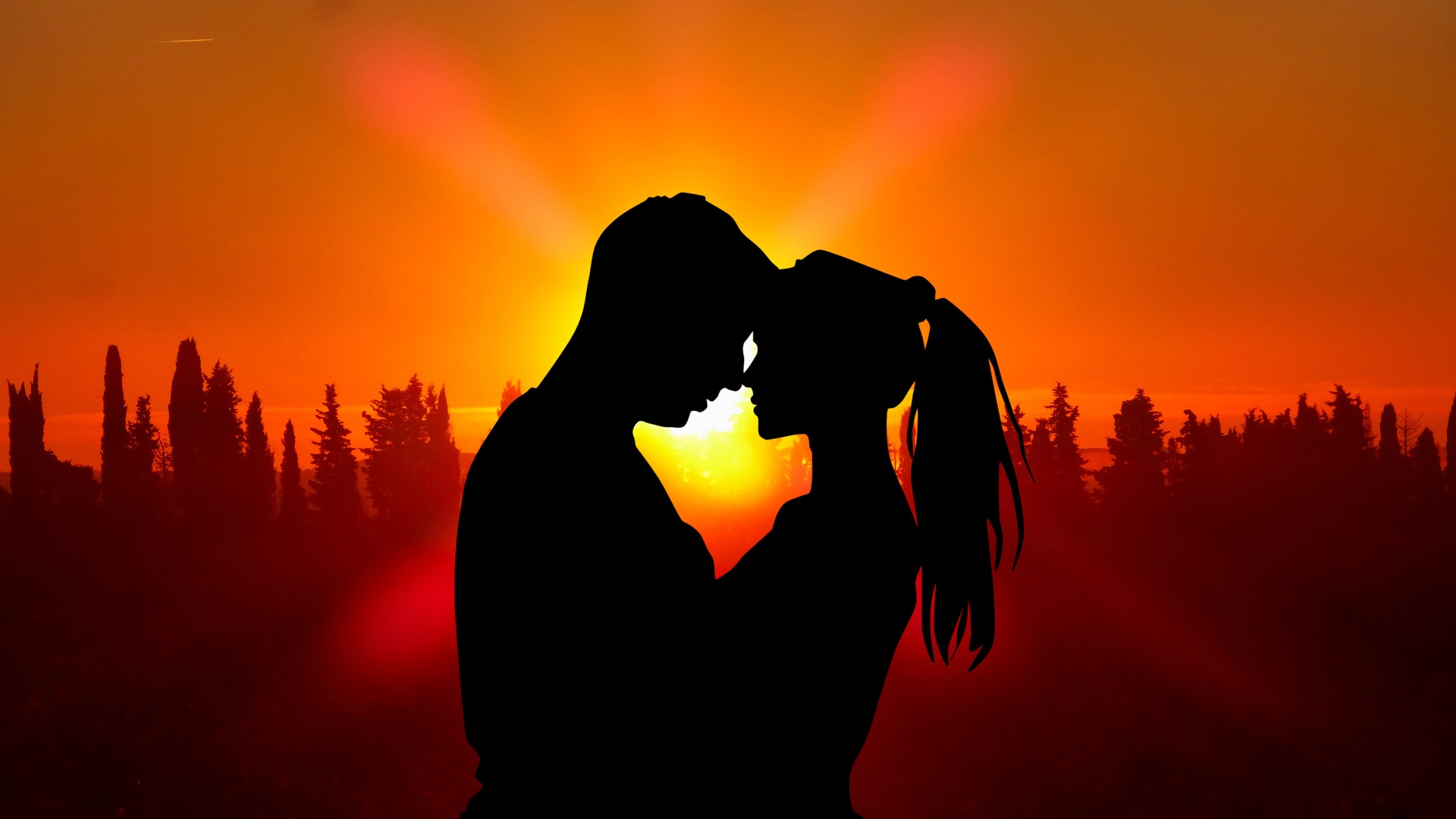 1920x1080 Sunset Couple Love Silhouette 5k Laptop Full HD 1080P HD 4k  Wallpapers, Images, Backgrounds, Photos and Pictures