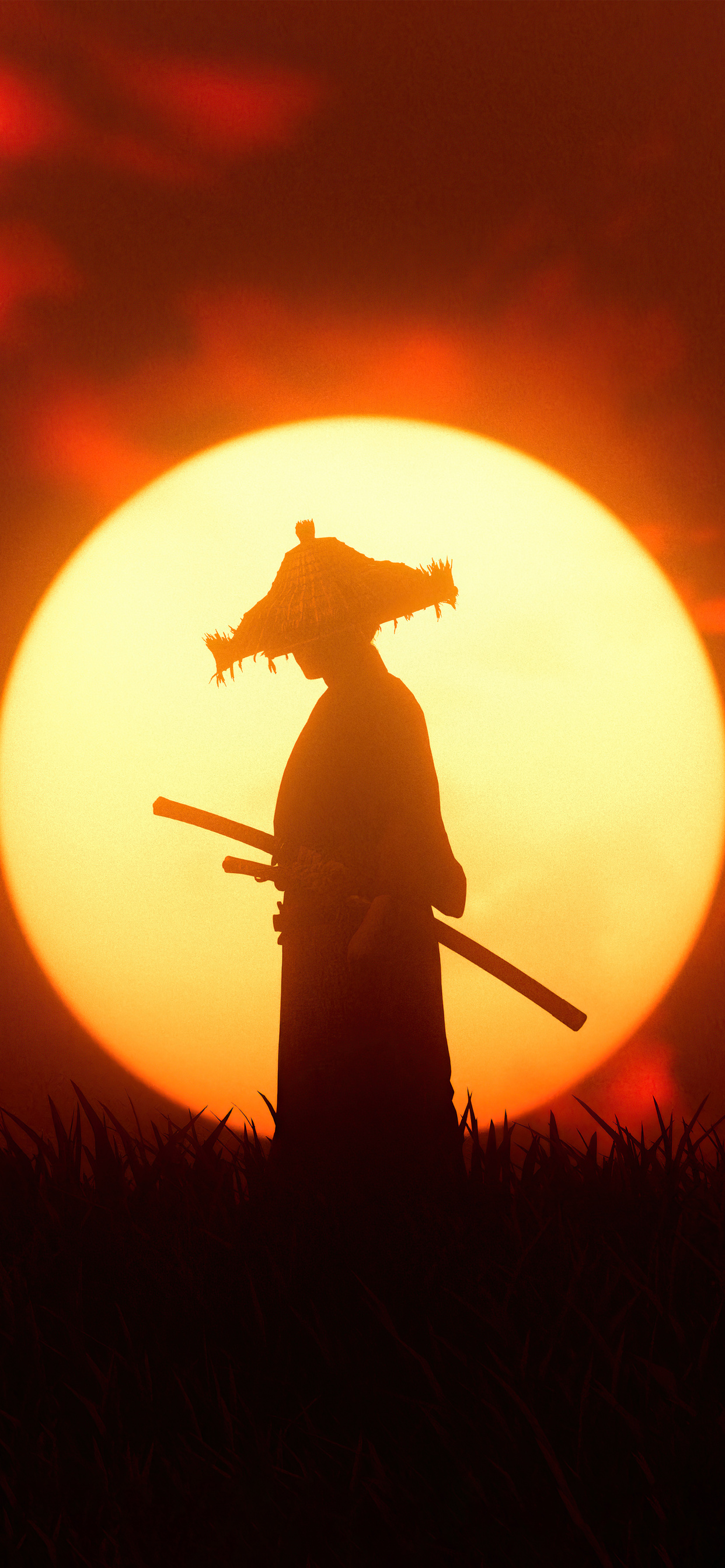 1242x2688 Sunset Ronin Ghost Of Tsushima Iphone XS MAX HD 4k Wallpapers ...