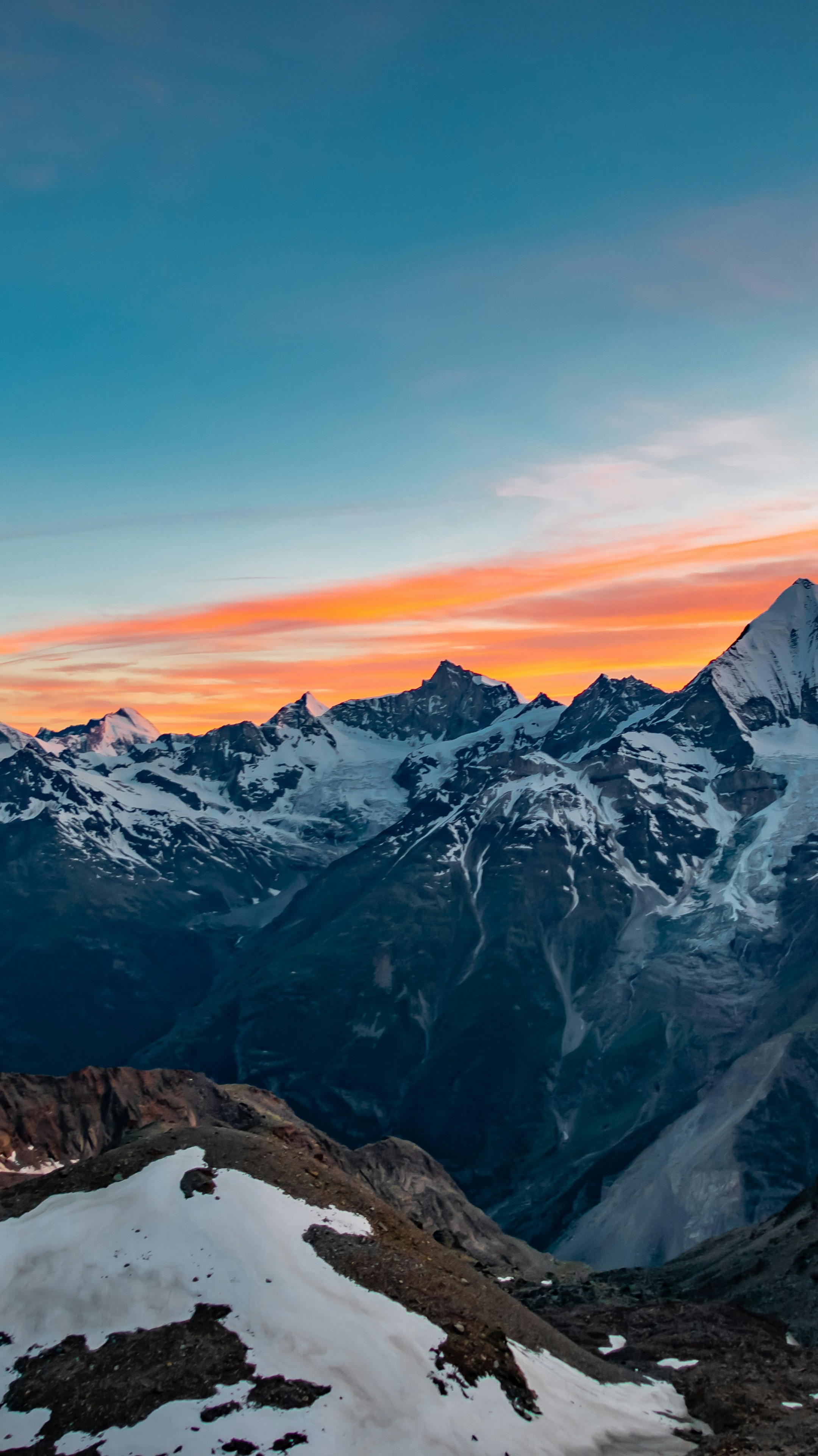 2160x3840 Sunset View Of Matterhorn And Weisshorn From Our Bivy Sony ...