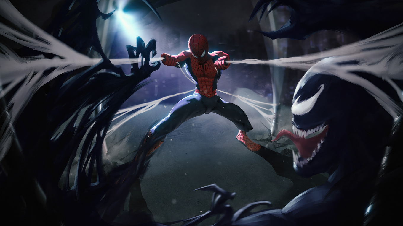 1360x765 Super Spider Man Vs Venom 5k 1360x765 Resolution HD 4k ...