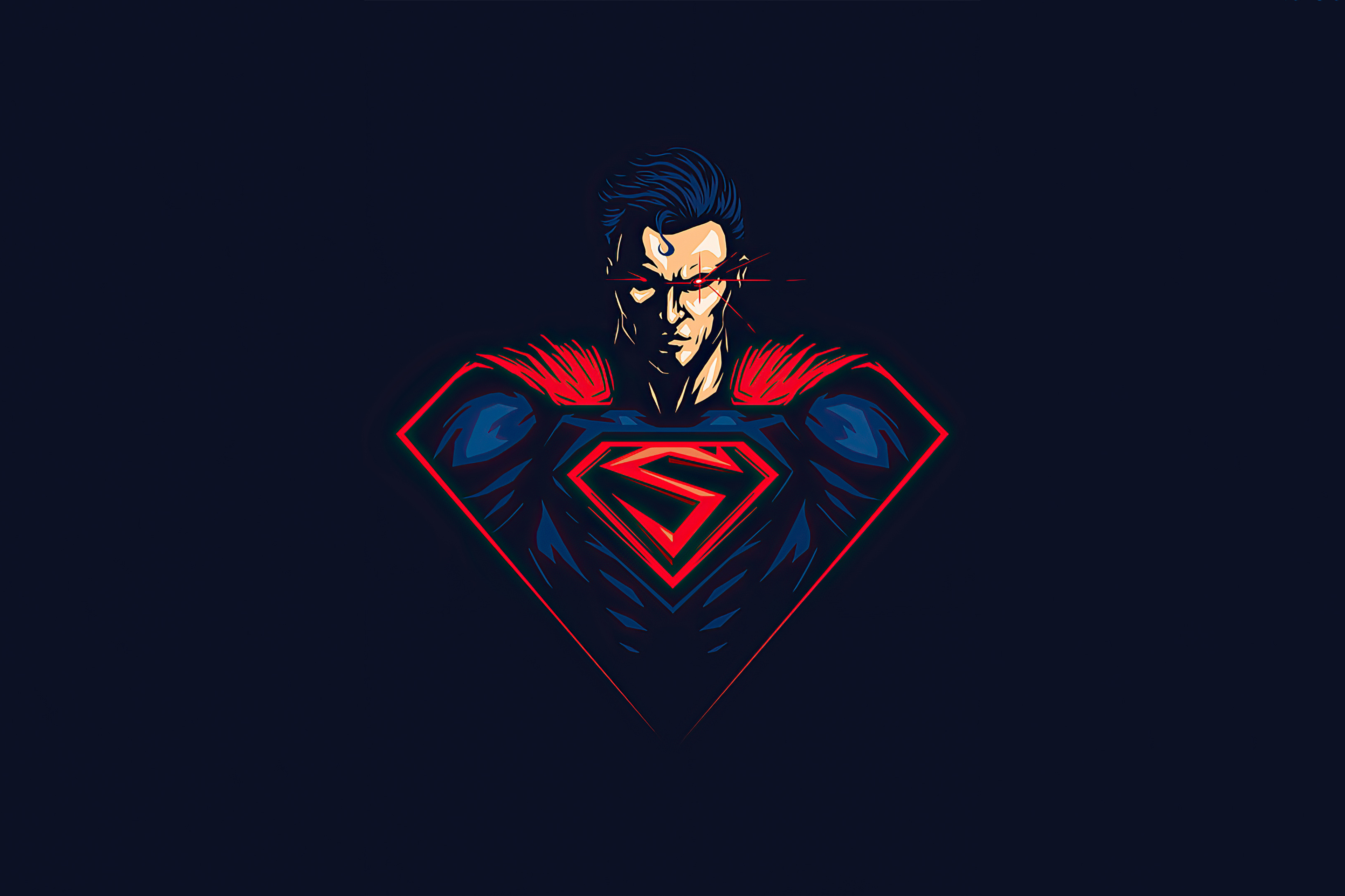 3840x2560 Superman Red Eye Minimalism 3840x2560 Resolution HD 4k ...