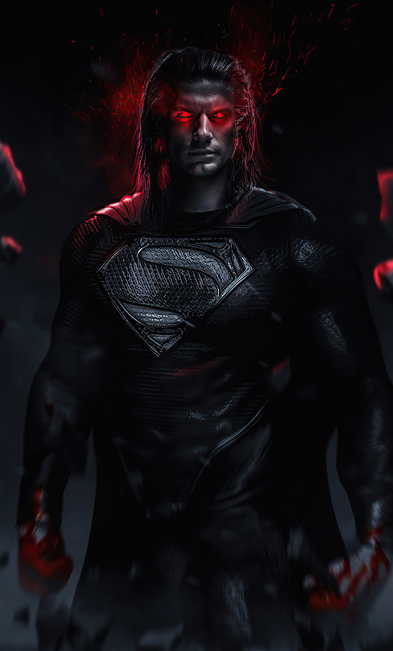 superman glowing red eyes