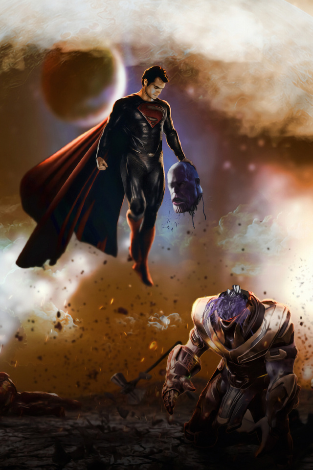 640x960 Superman Thanos Head Off iPhone 4, iPhone 4S ,HD 4k Wallpapers ...