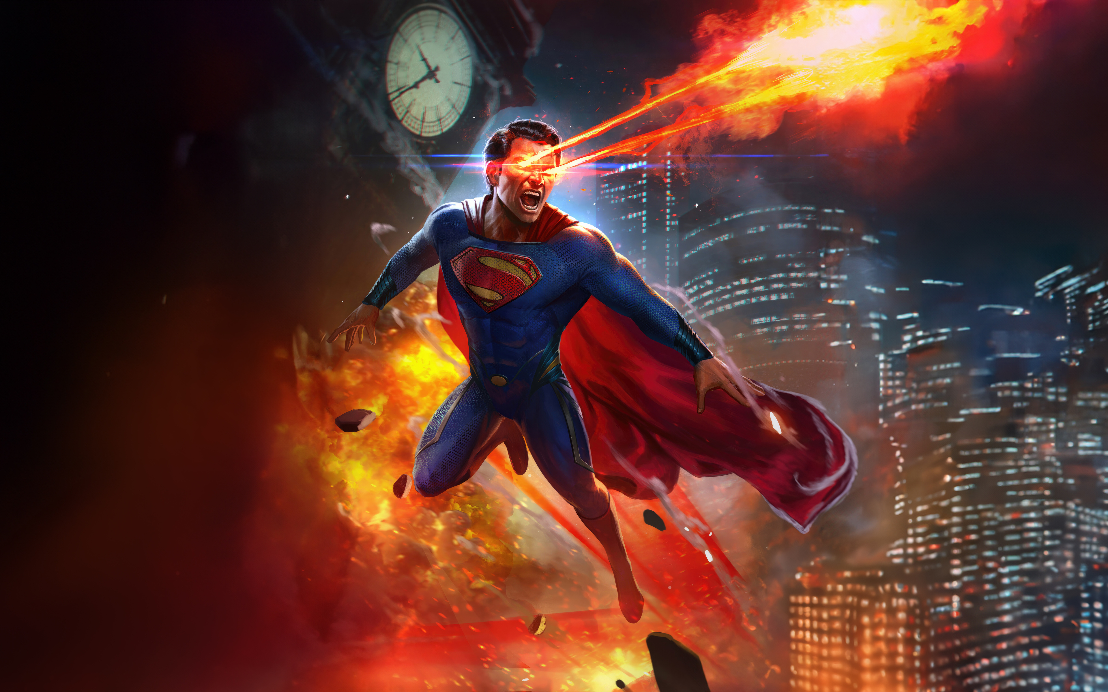 3840x2400 Superman Unleashes His Laser Vision 4K ,HD 4k Wallpapers ...