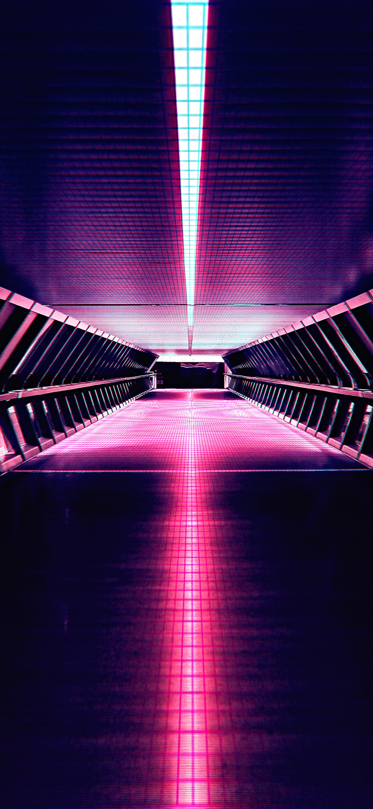 1242x2688 Synthwave Aesthetic Corridor 4k Iphone Xs Max Hd