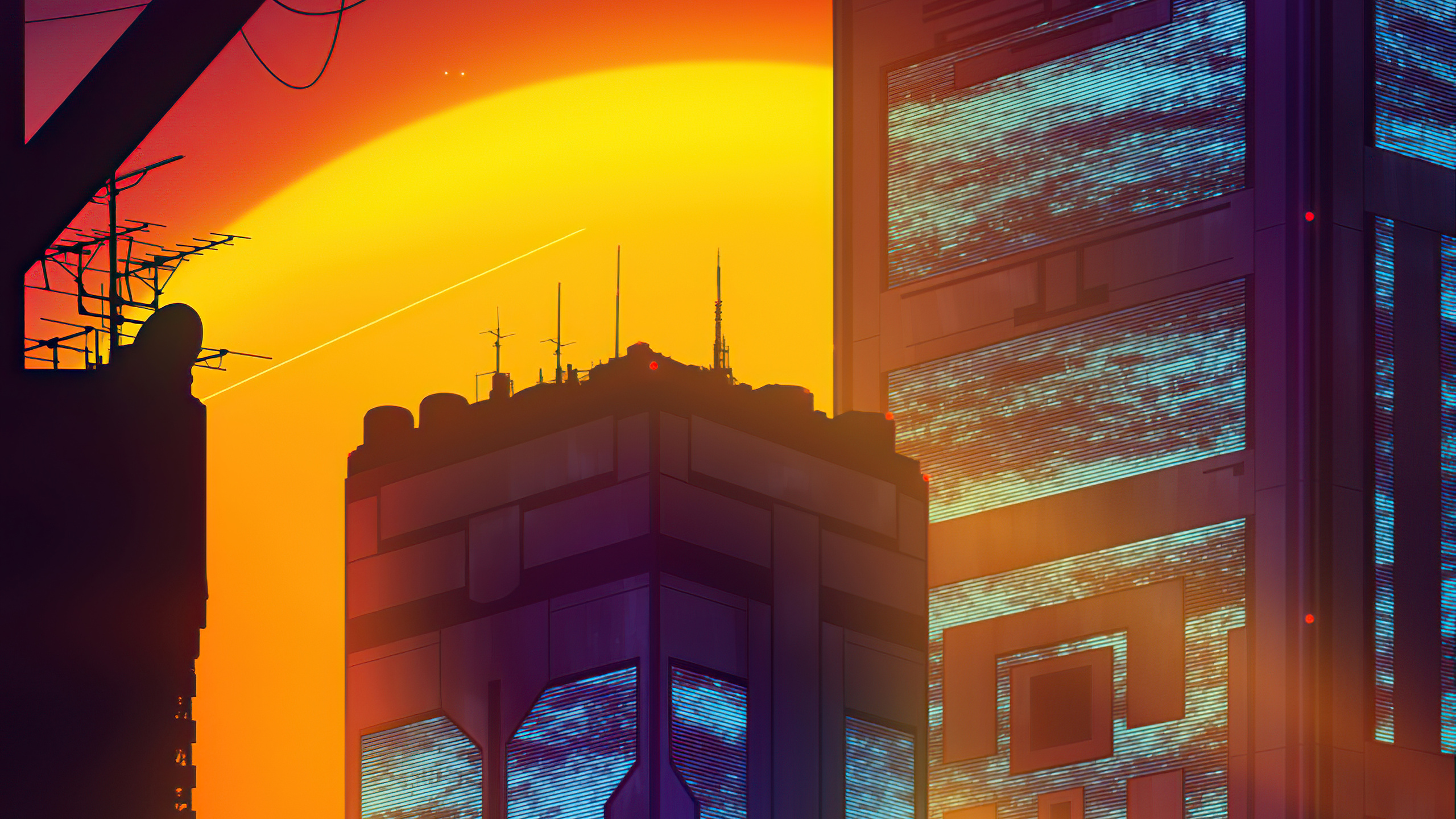 2560x1440 Synthwave Buildings 4k 1440P Resolution HD 4k Wallpapers