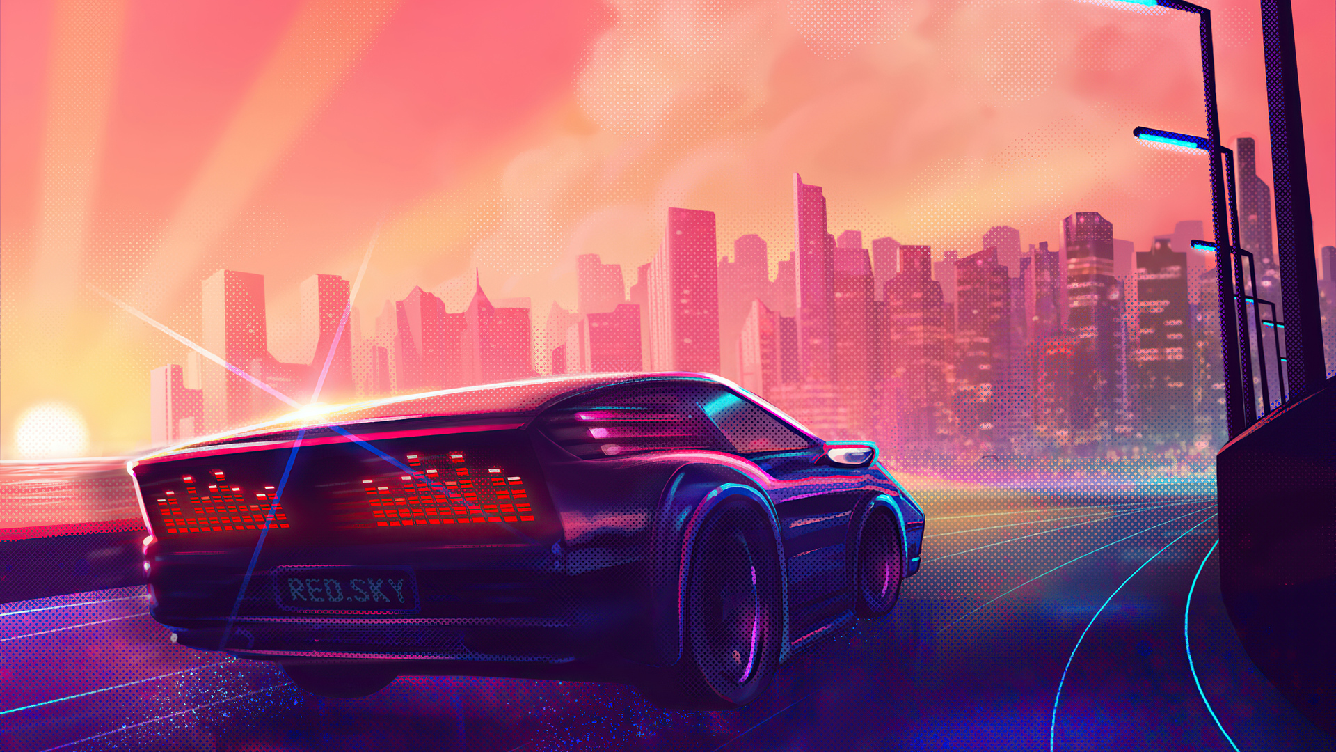 1920x1080 Synthwave Car Lost With You Laptop Full HD 1080P HD 4k
