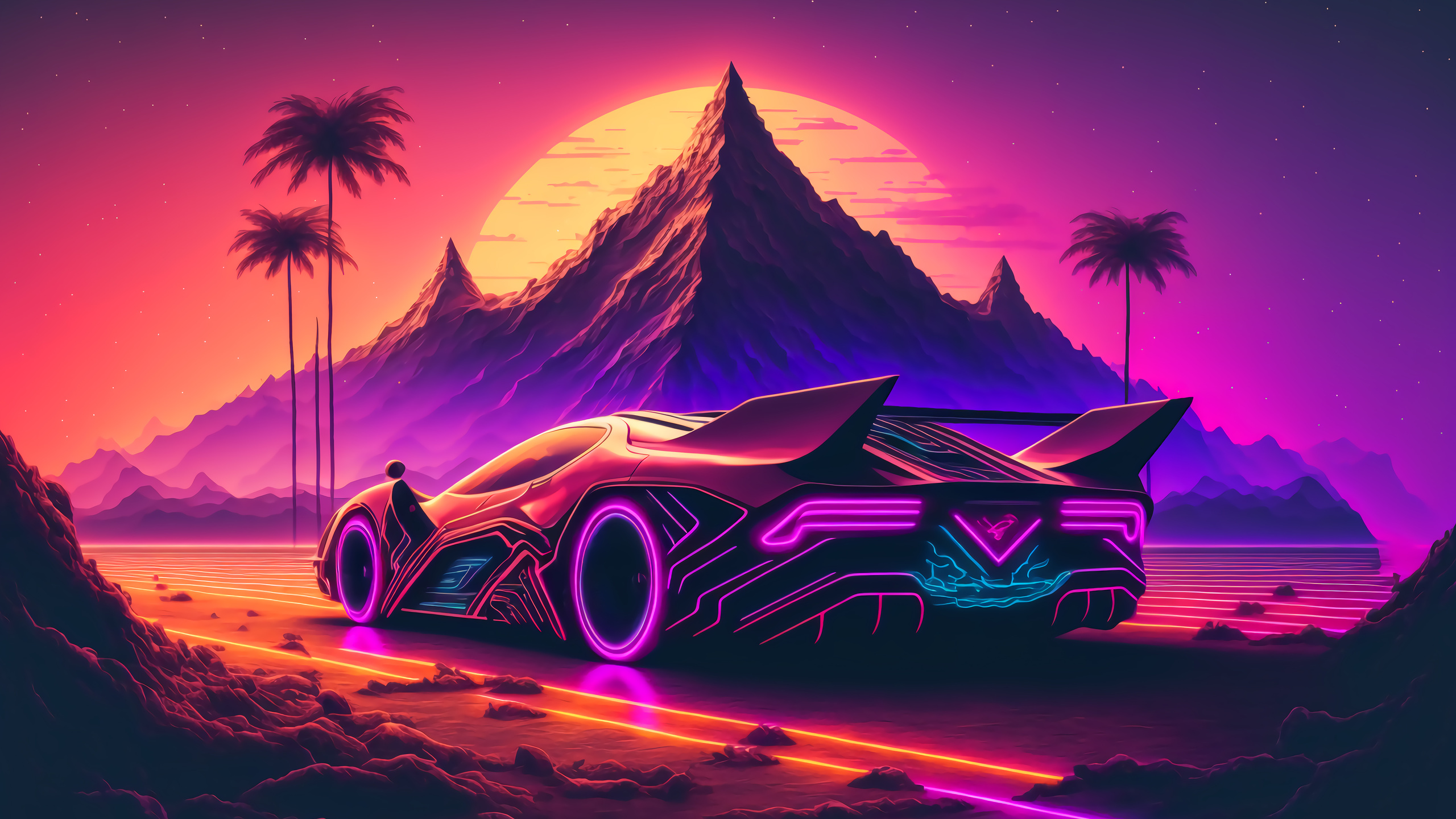 Desktop Background Wallpaper, Synthwave, Retro, 1080p/1440p/4k