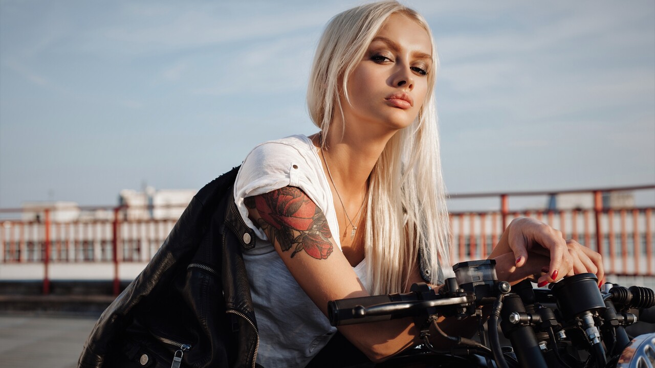 1280x720 Tattoo Girl On Motorcycle 5k 720P HD 4k Wallpapers, Images,  Backgrounds, Photos and Pictures