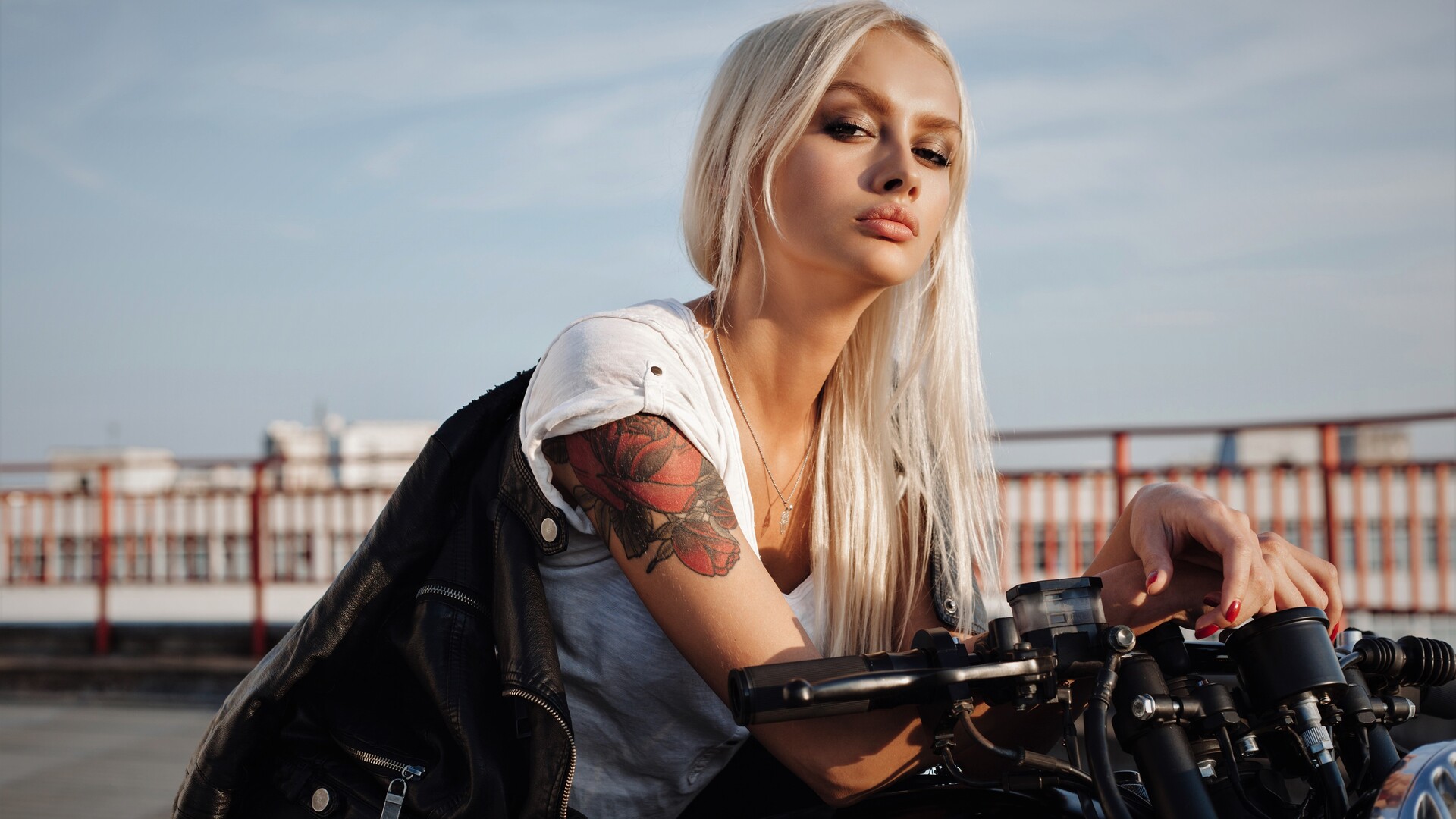 1920x1080 Tattoo Girl On Motorcycle 5k Laptop Full HD 1080P HD 4k Wallpapers,  Images, Backgrounds, Photos and Pictures